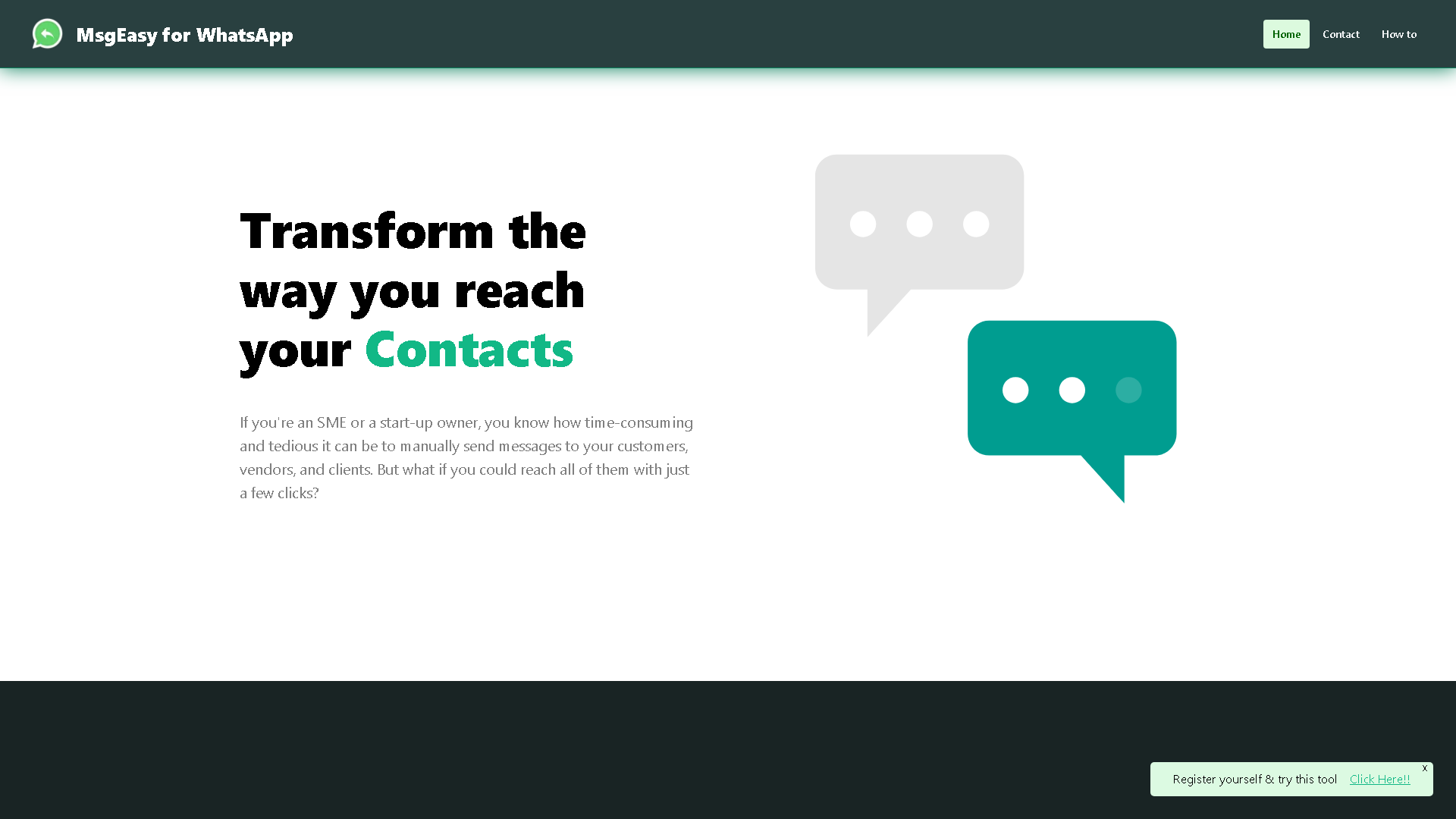 MsgEasy Interface Screenshot - Writing & Editing Tool