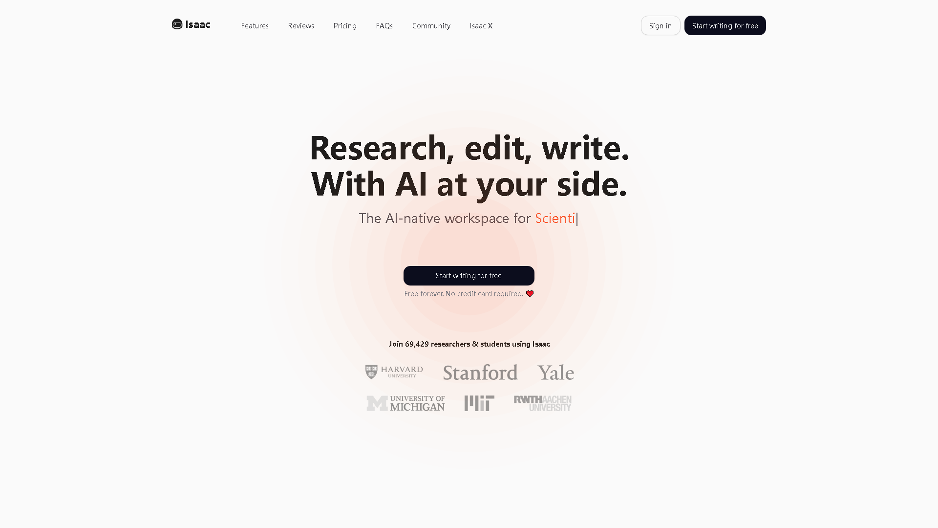 Isaac Interface Screenshot - Writing & Editing Tool