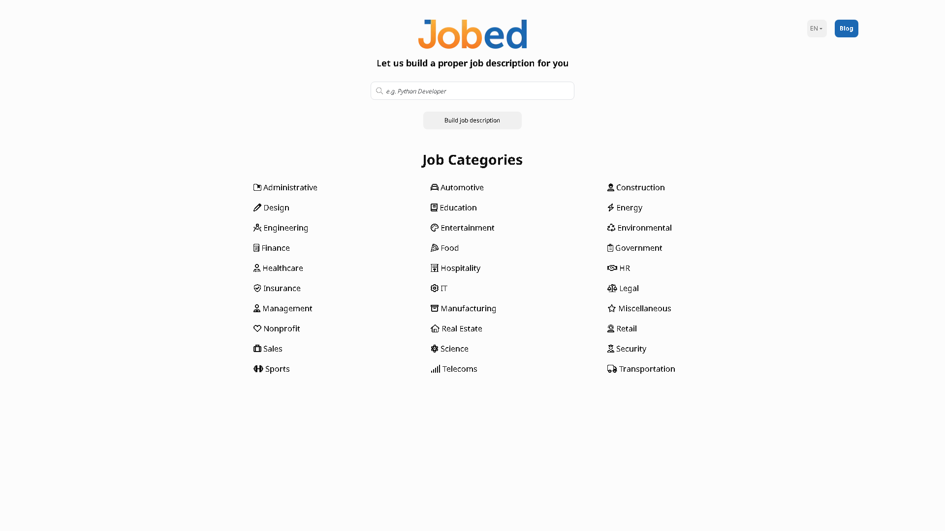 Jobed Interface Screenshot - Writing & Editing Tool