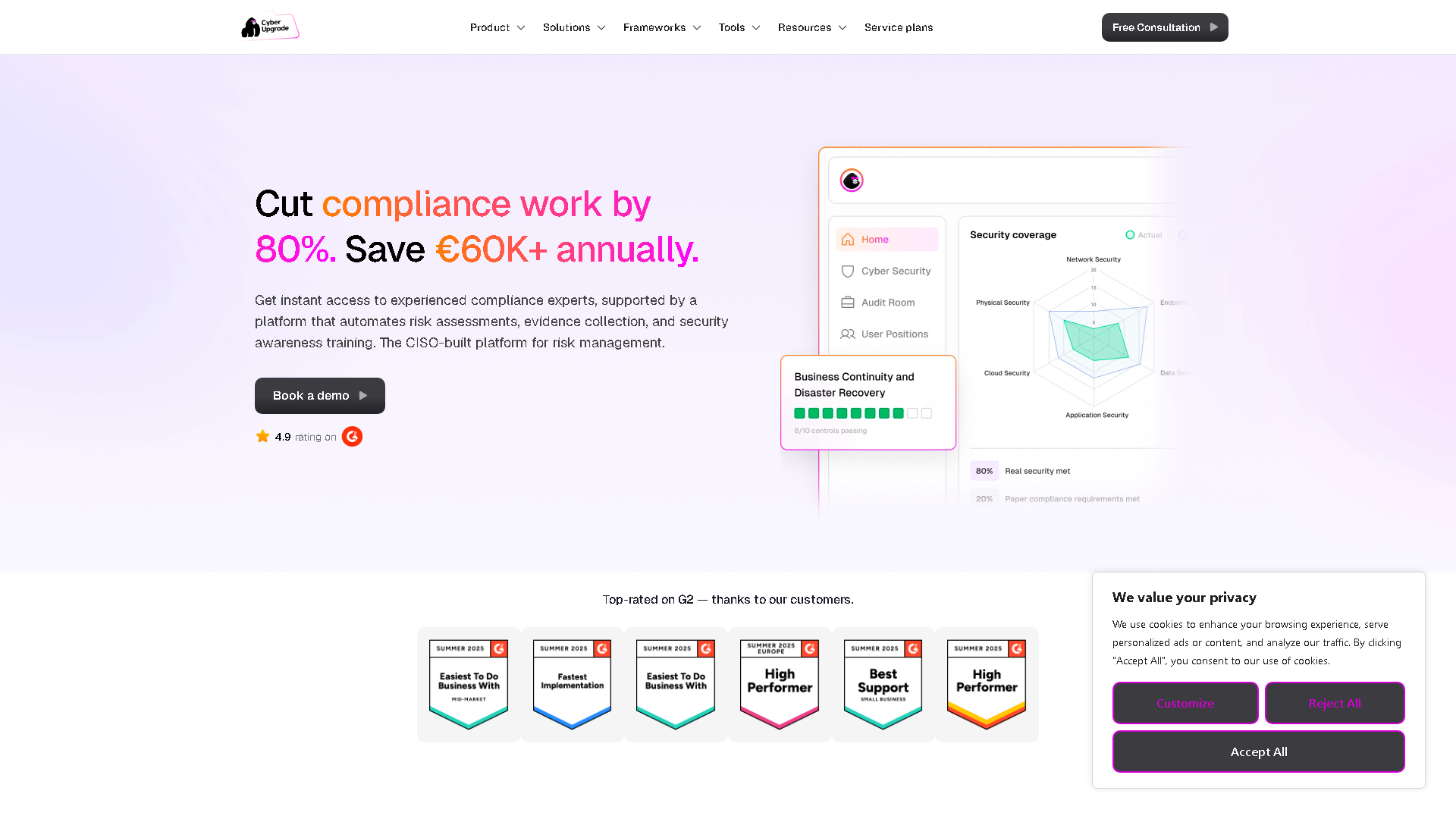 CyberUpgrade Interface Screenshot - Legal & Finance Tool