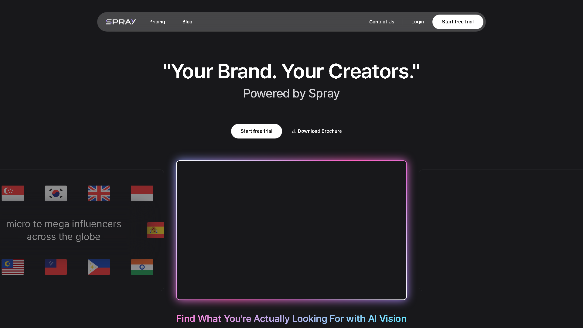Spray Interface Screenshot - Marketing & SEO Tool