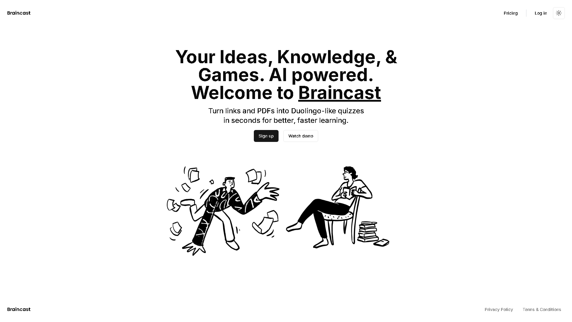Braincast Interface Screenshot - Education & Learning Tool