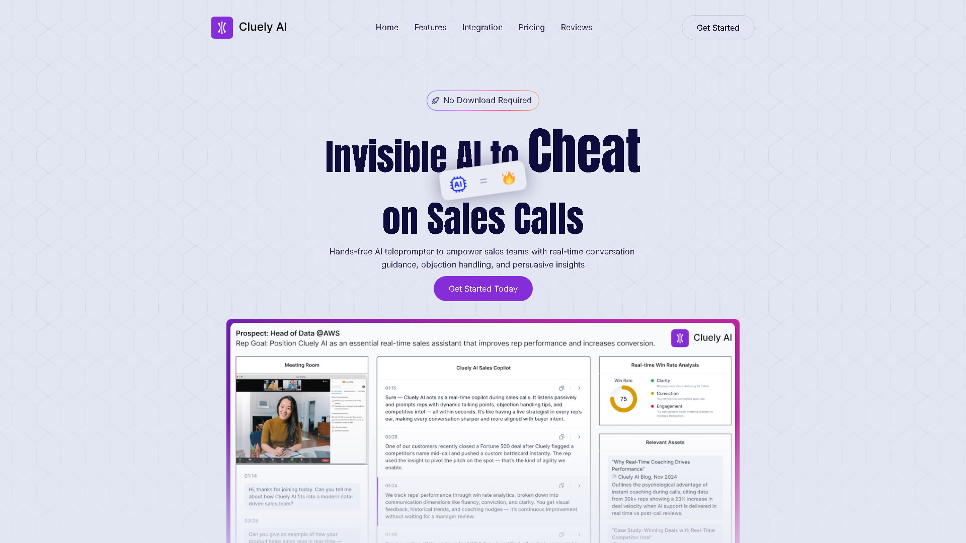 Cluely AI Interface Screenshot - Marketing & SEO Tool