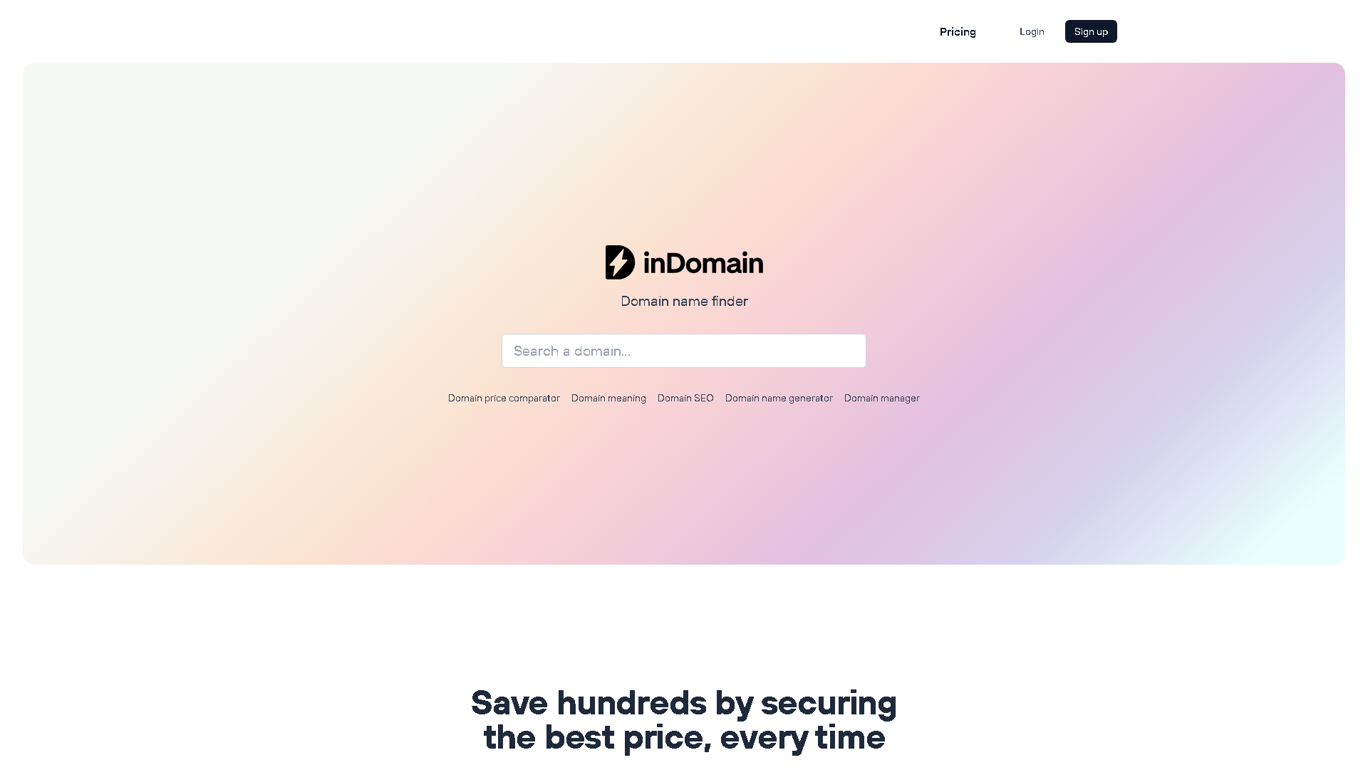 inDomain Interface Screenshot - Writing & Editing Tool