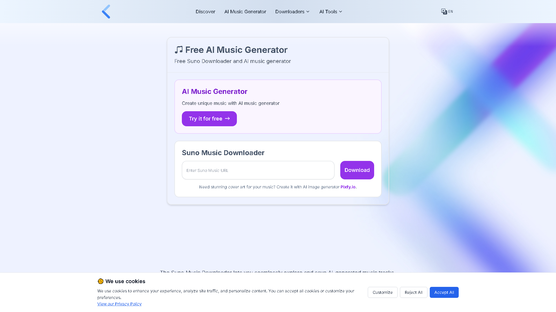 Suno Downloader Interface Screenshot - Audio & Voice Tool
