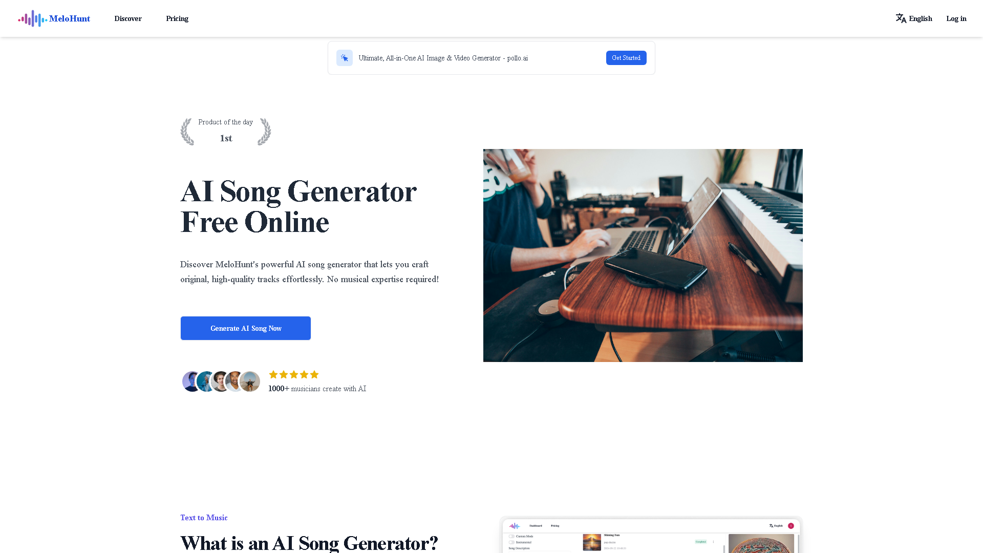 MeloHunt Interface Screenshot - Audio & Voice Tool