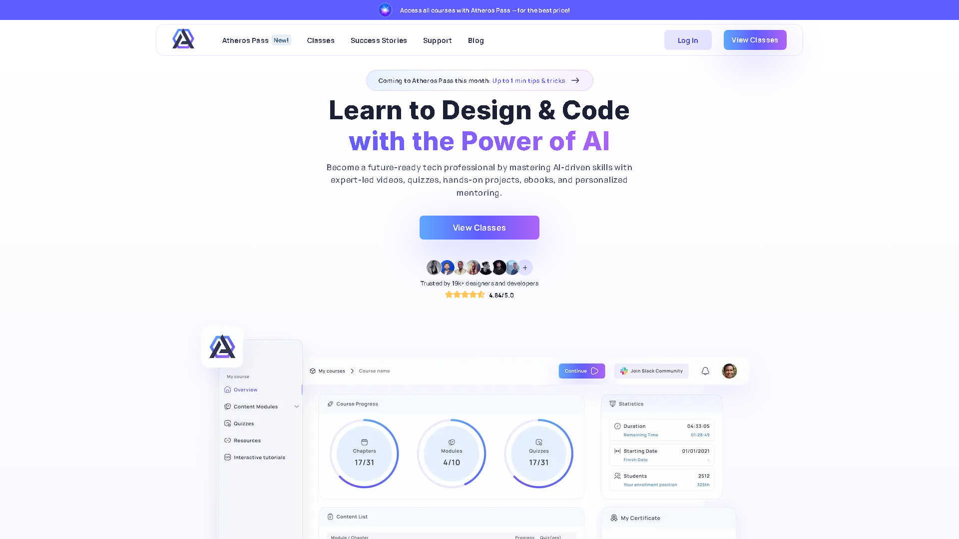 Atheros Learning Interface Screenshot - Art & Creative Design Tool