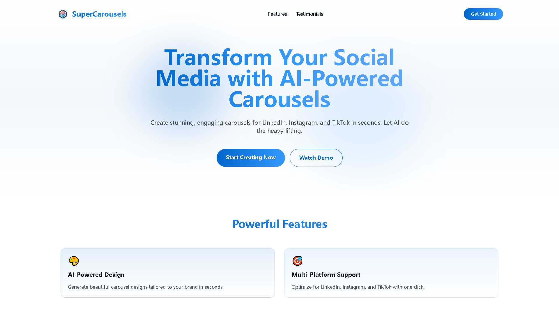 SuperCarousels Interface Screenshot - Art & Creative Design Tool