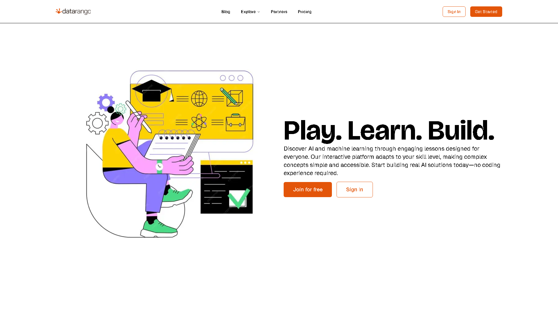 Datarango Interface Screenshot - Education & Learning Tool