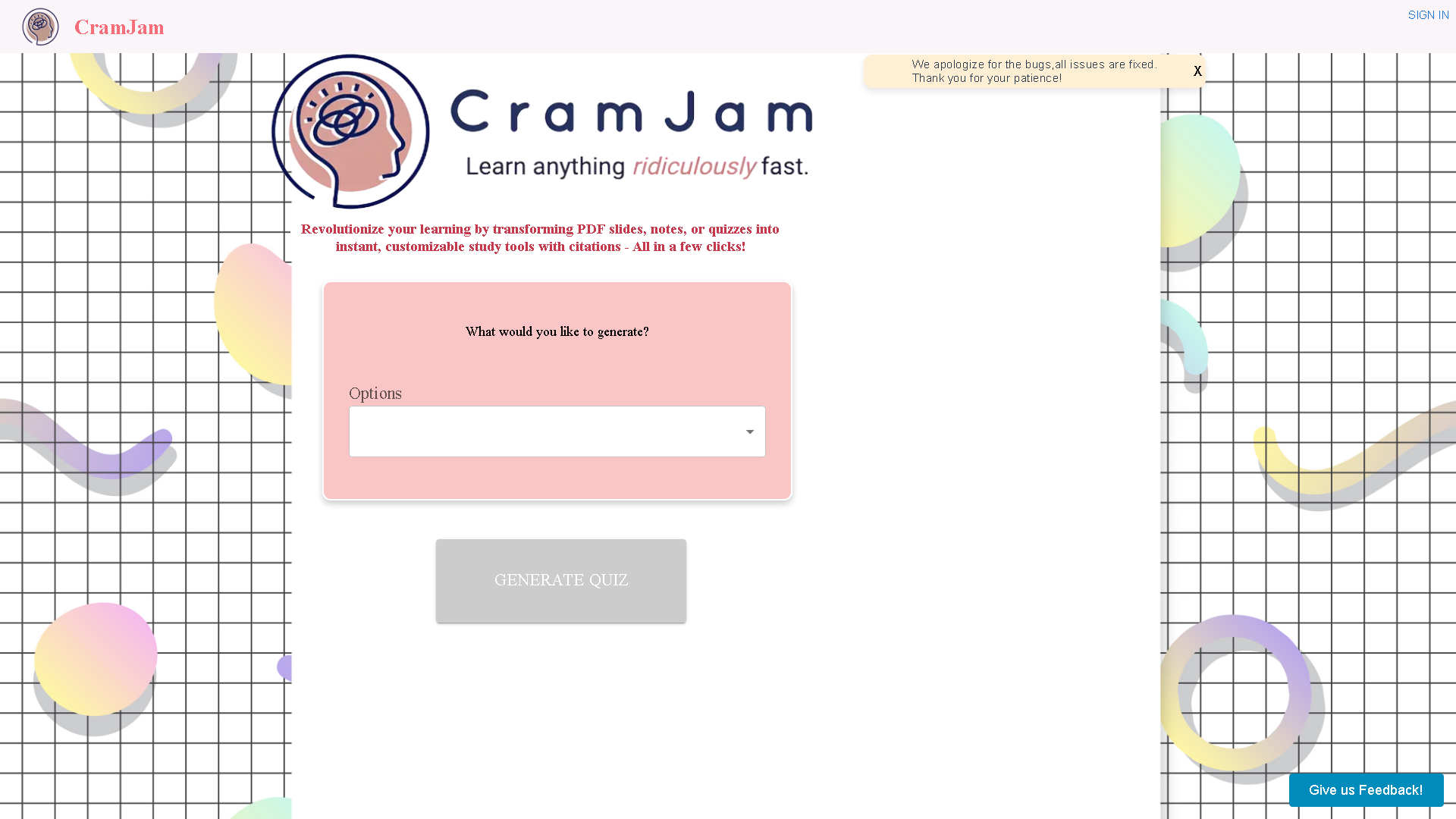 CramJam Interface Screenshot - Education & Translation Tool