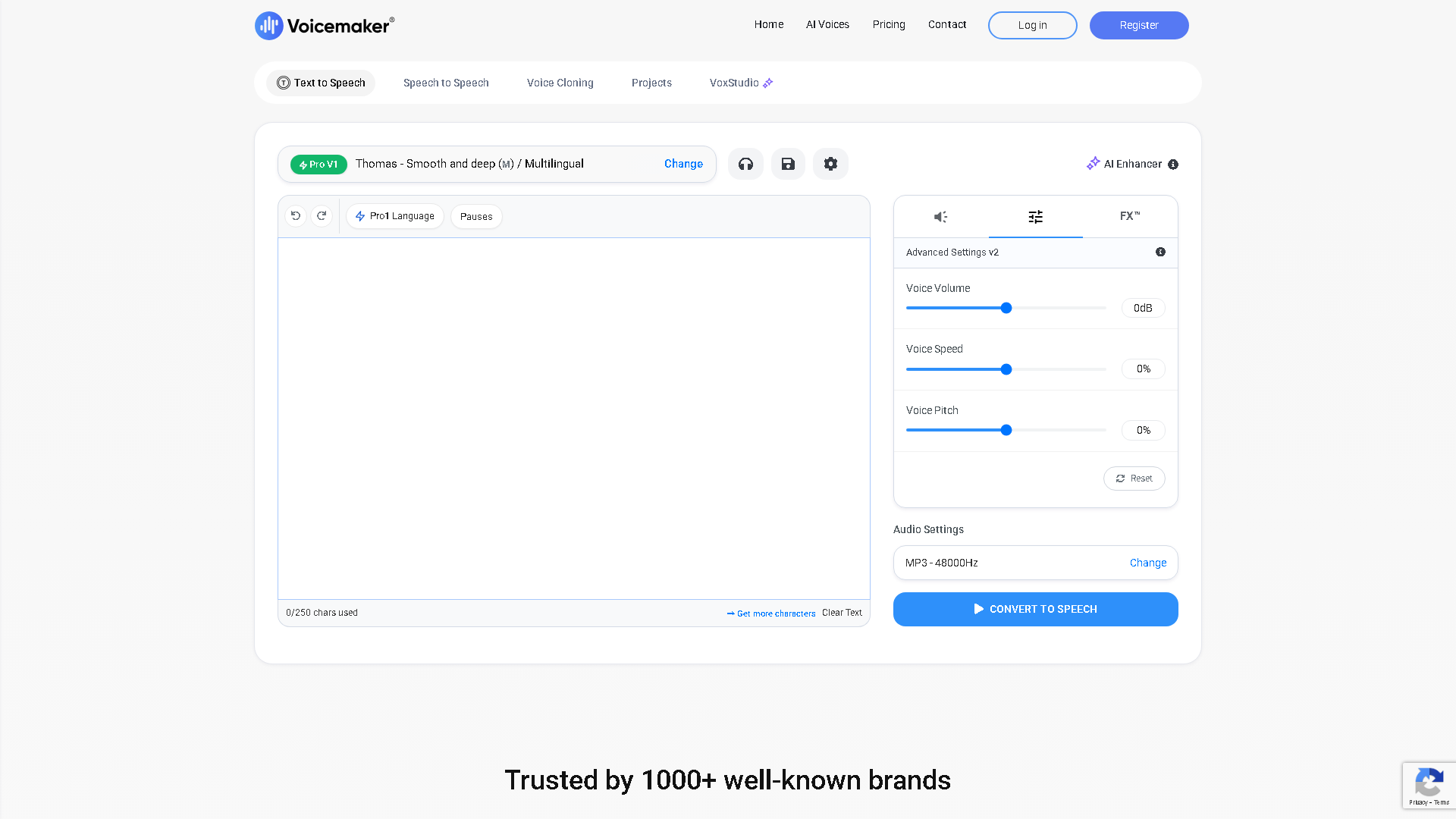 Voicemaker Interface Screenshot - Music & Audio Tool