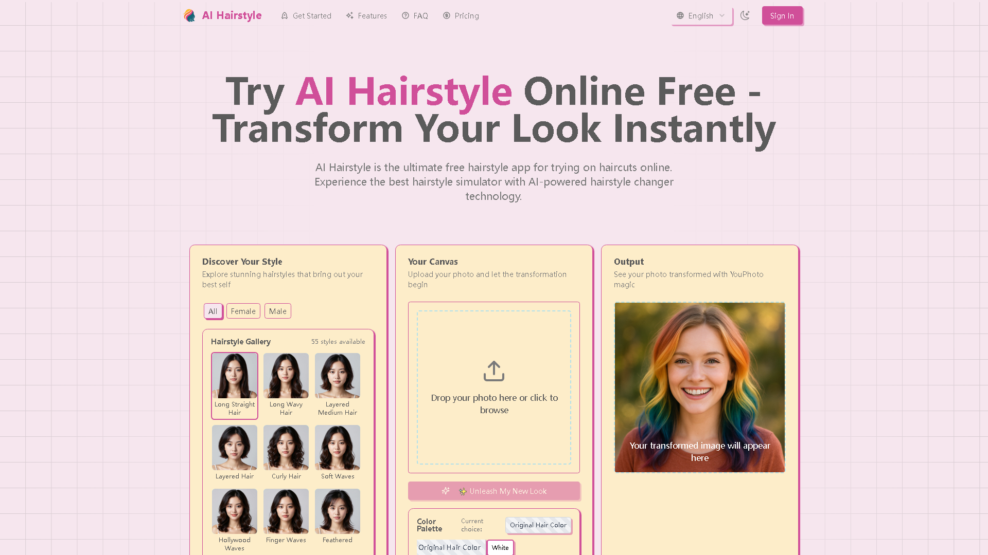 AI Hairstyle Interface Screenshot - Writing & Editing Tool