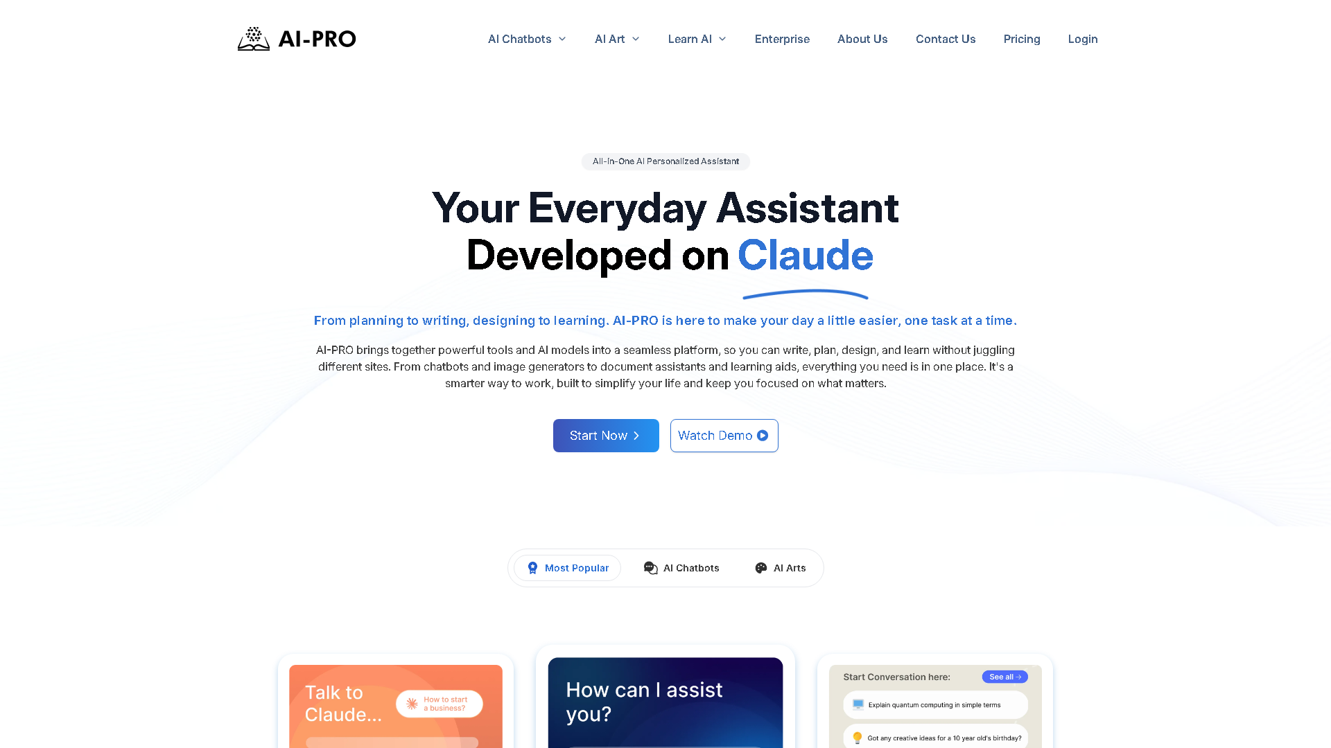 AI-PRO.org Interface Screenshot - Writing & Editing Tool