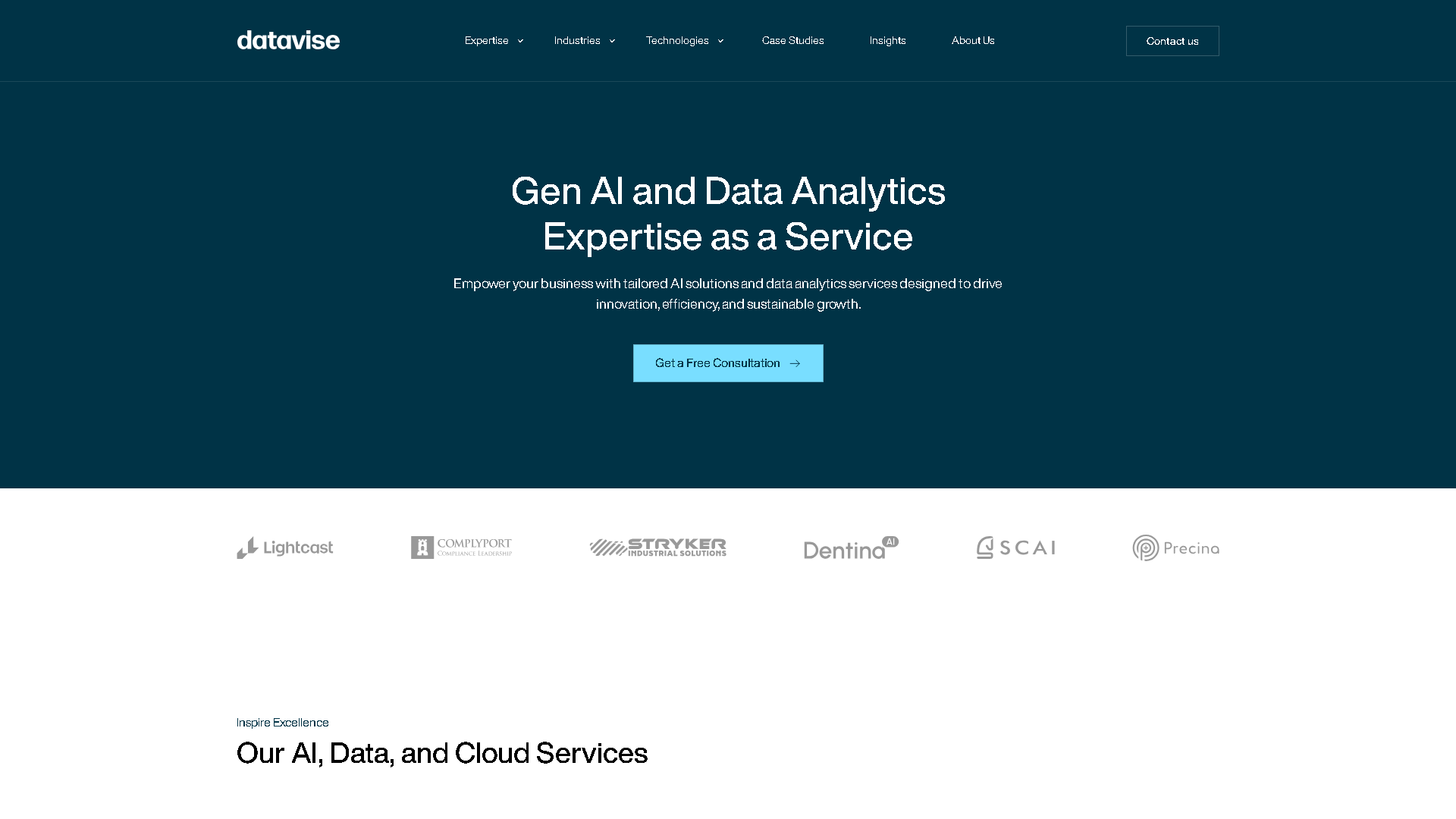 Datavise Interface Screenshot - Business Research Tool