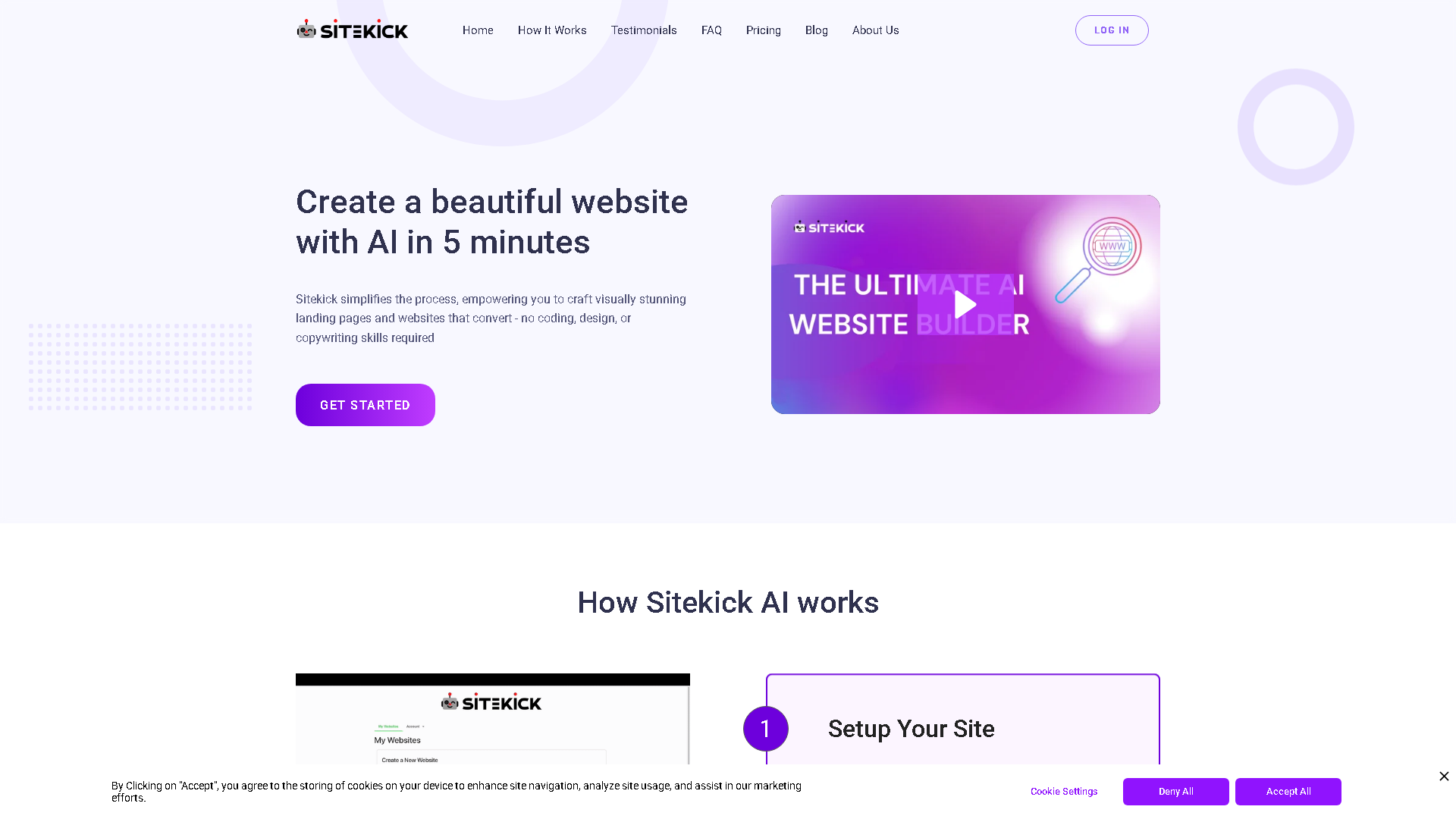 Sitekick AI Interface Screenshot - Writing & Editing Tool