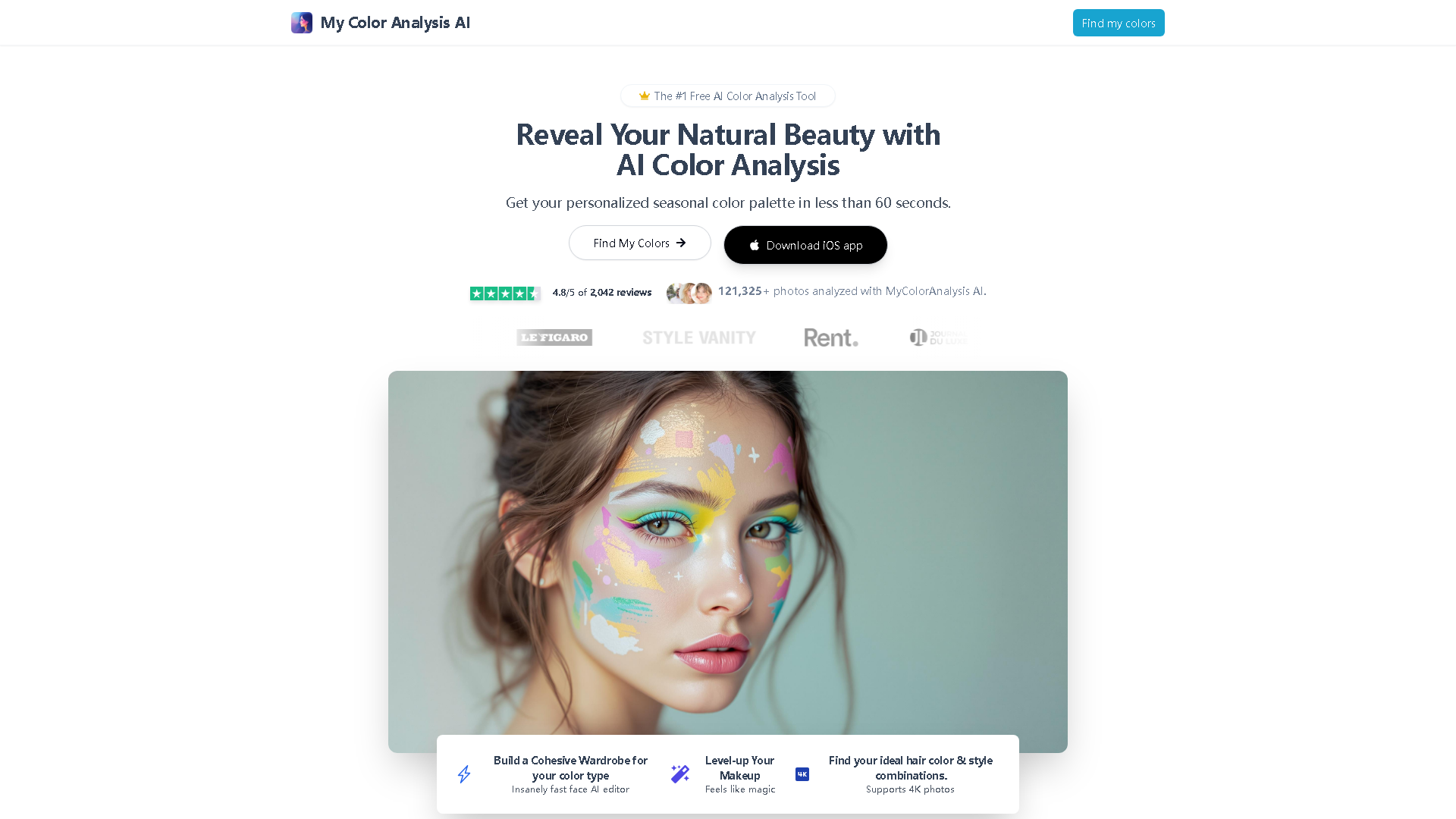 My Color Analysis AI Interface Screenshot - Image Analysis Tool