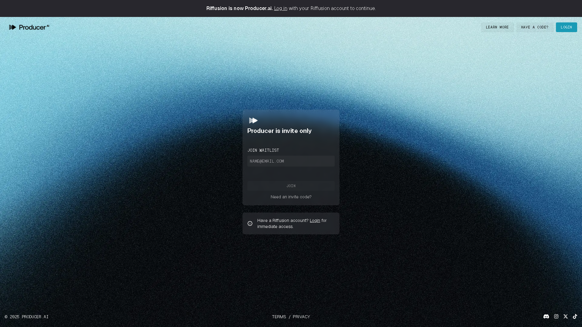 Riffusion Interface Screenshot - Music & Audio Tool