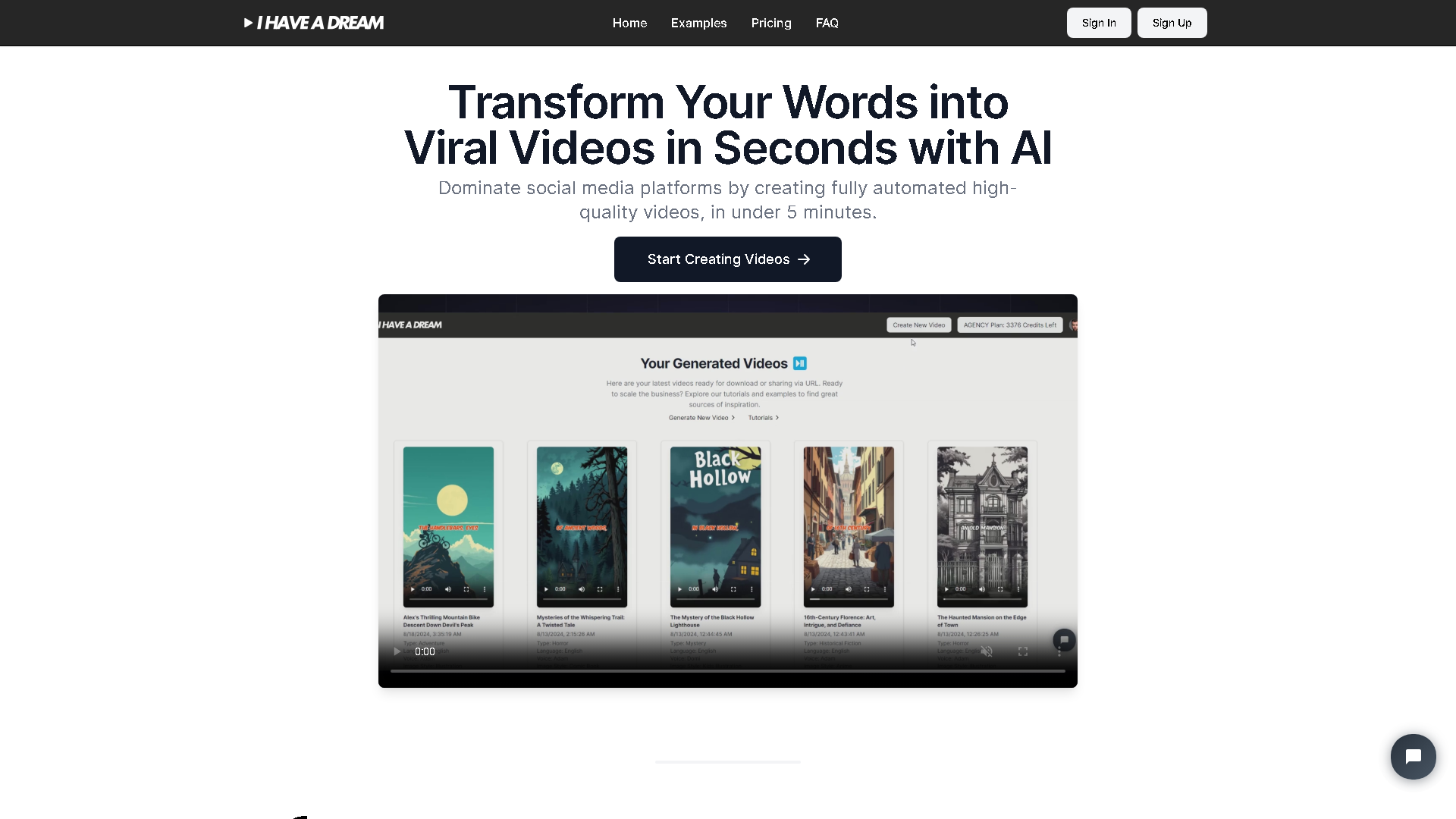 I Have a Dream Interface Screenshot - Video & Animation Tool