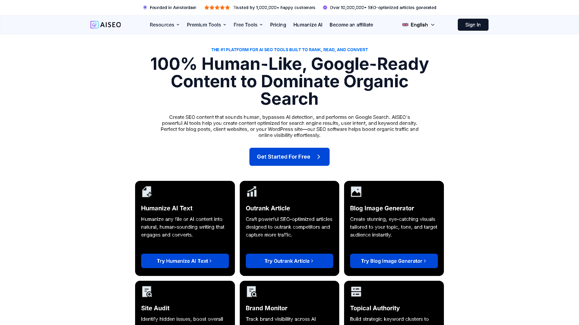 AISEO Interface Screenshot - Writing & Editing Tool