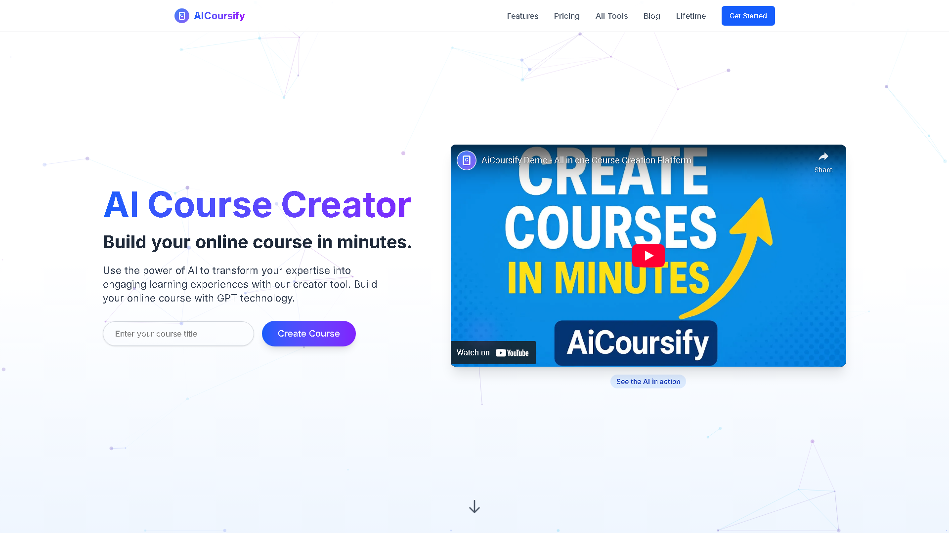 AiCoursify Interface Screenshot - Voice Generation & Conversion Tool