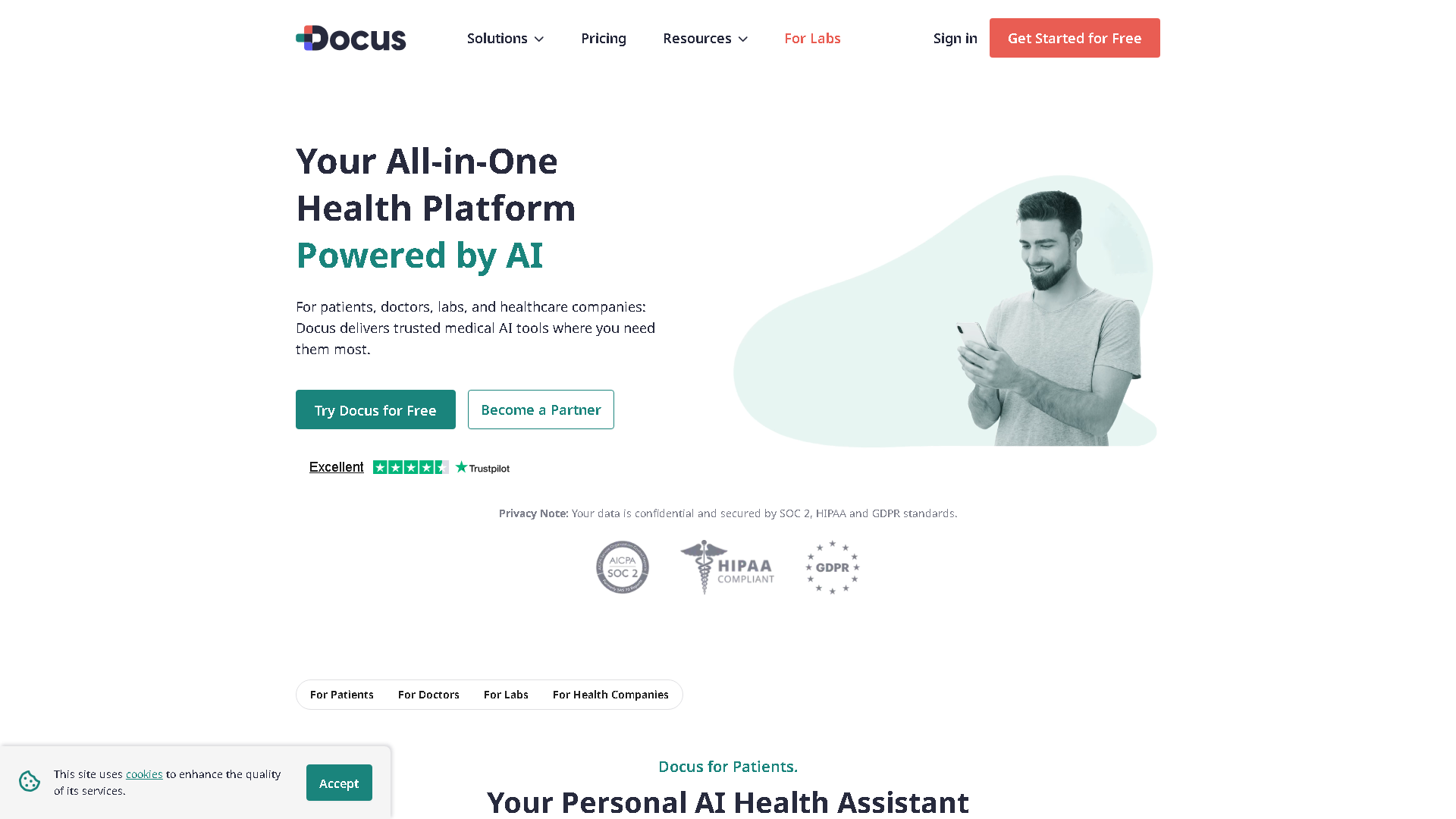 Docus AI Interface Screenshot - Health & Wellness Tool