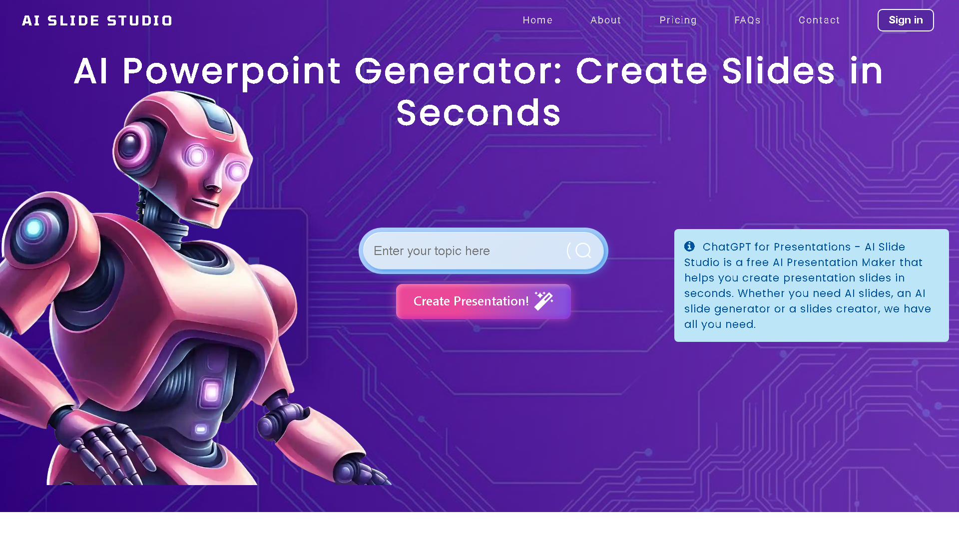 AI Slide Studio Interface Screenshot - Office & Productivity Tool