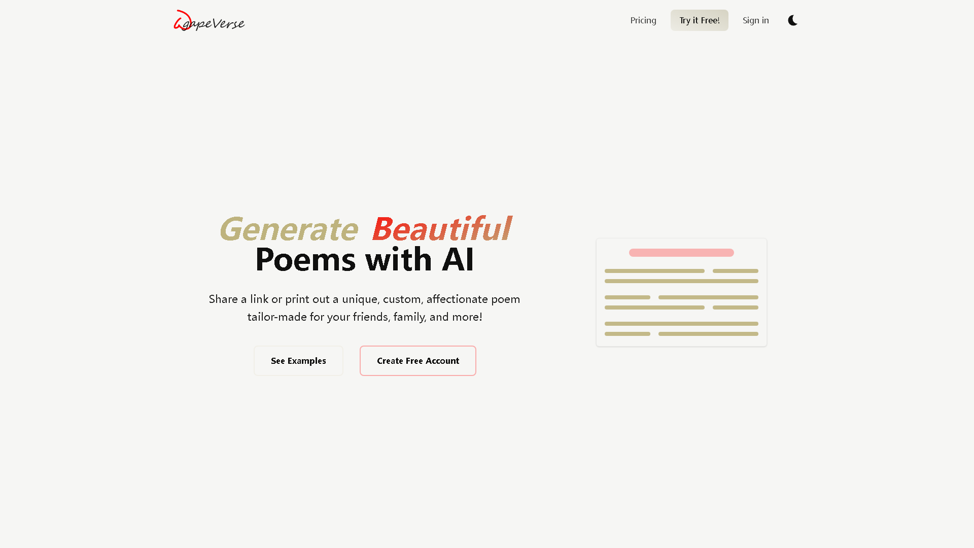 AgapeVerse Interface Screenshot - Writing & Editing Tool