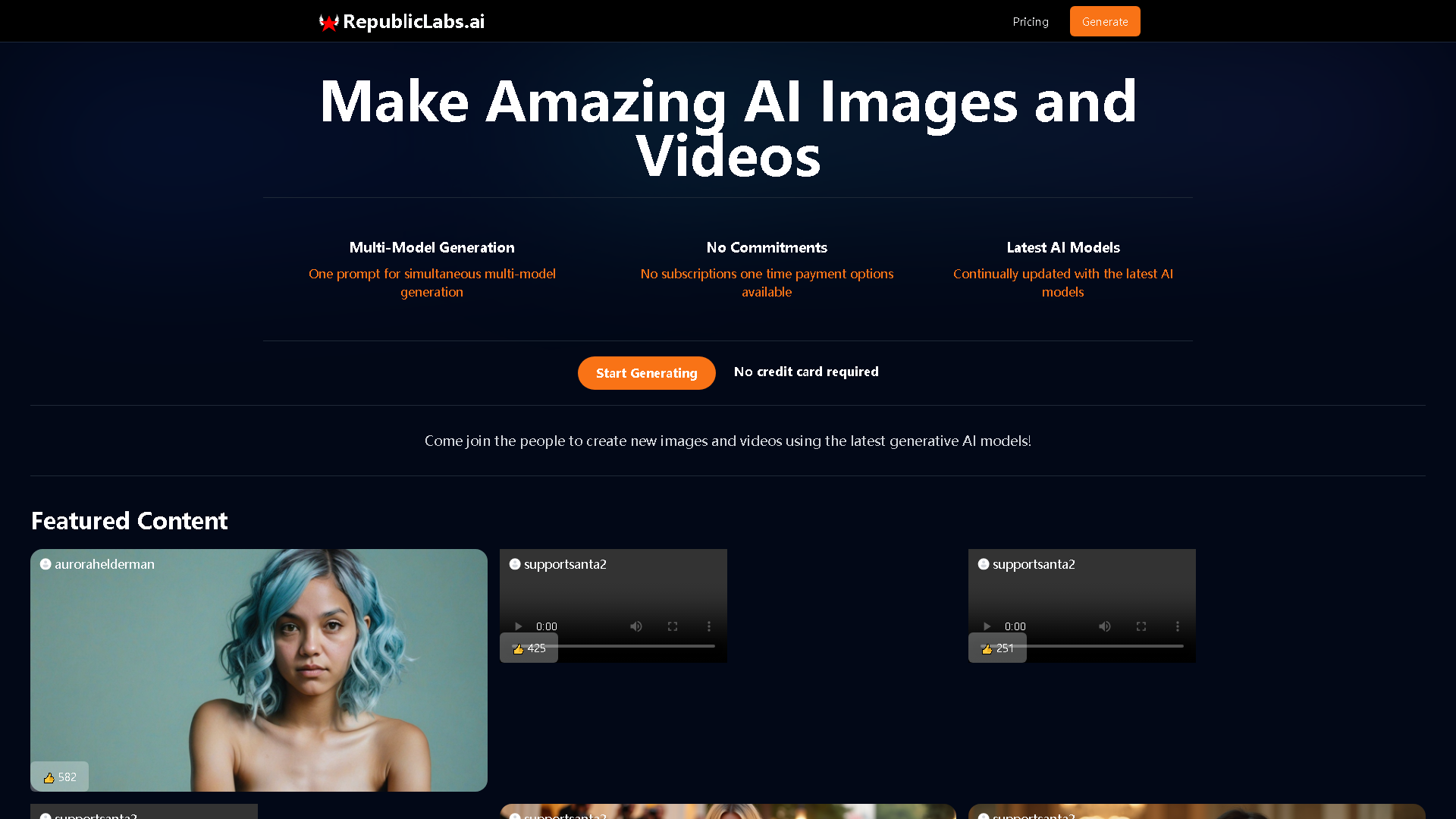 RepublicLabs.ai Interface Screenshot - Image & Design Tool
