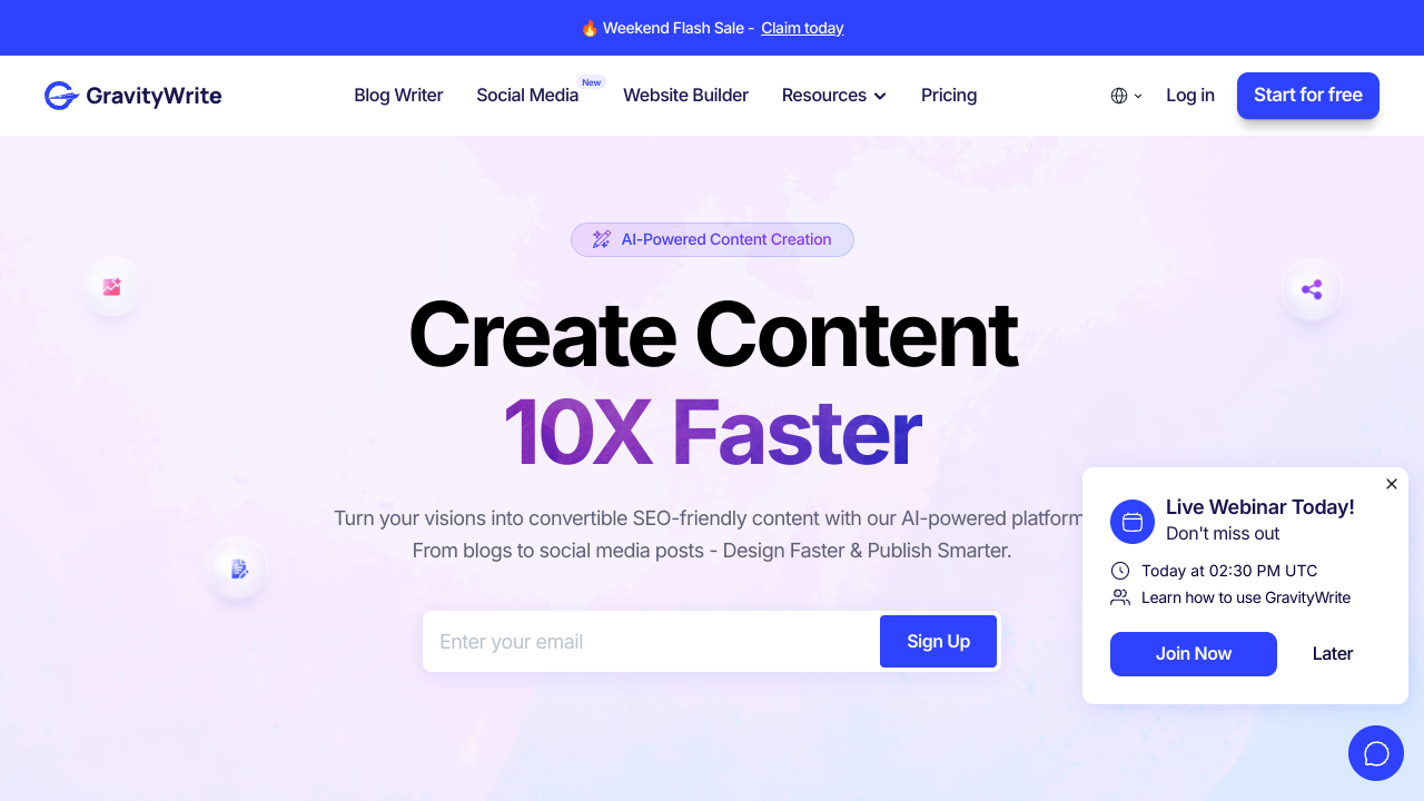 GravityWrite Pricing Interface Screenshot - Writing & Editing Tool