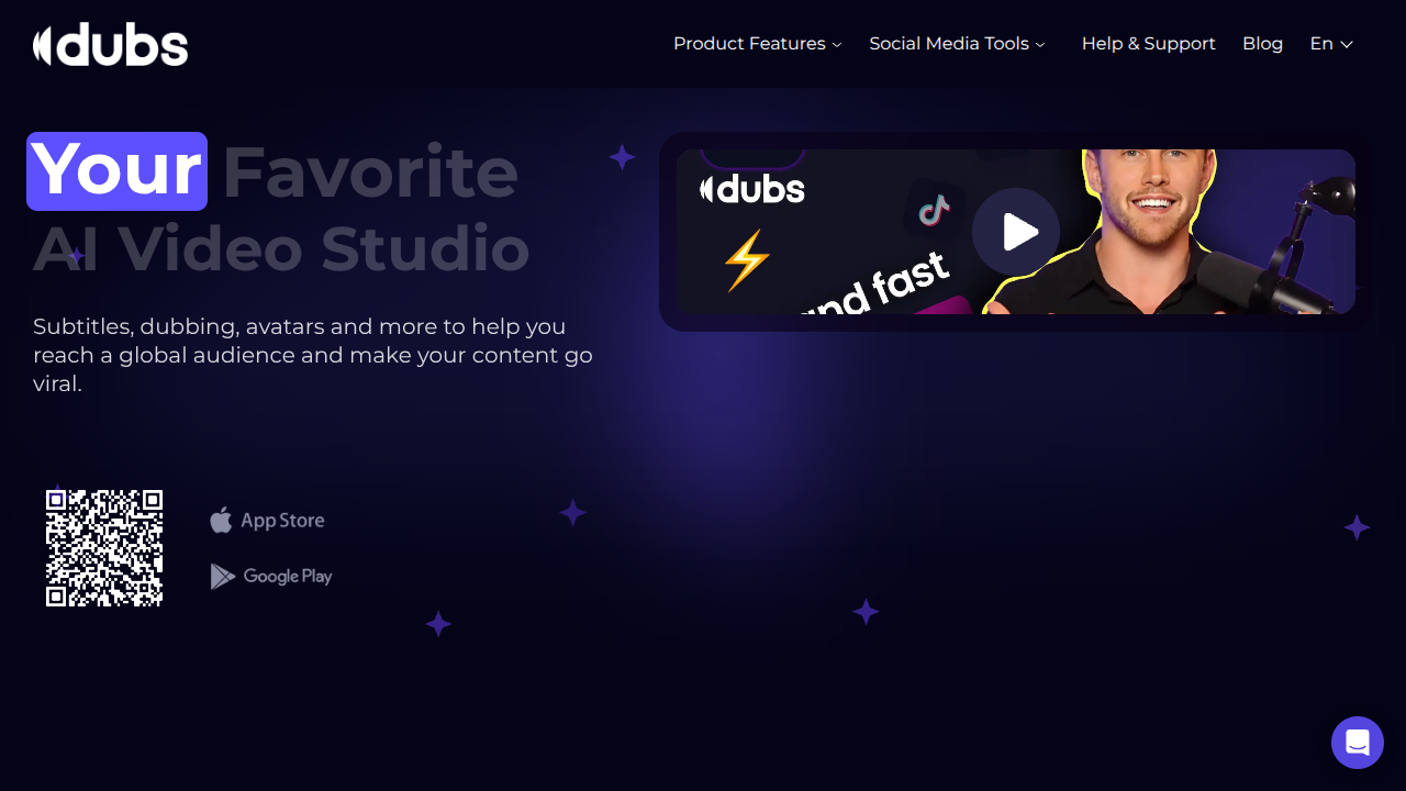 dubs.io Interface Screenshot - Writing & Editing Tool