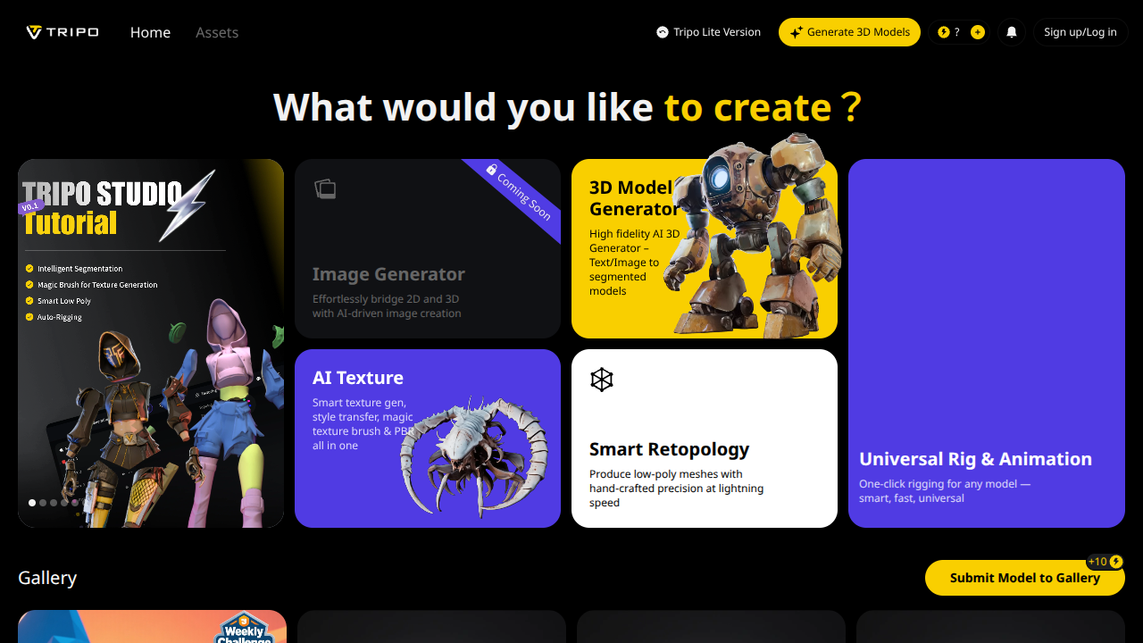 studio.tripo3d.ai Interface Screenshot - Writing & Editing Tool