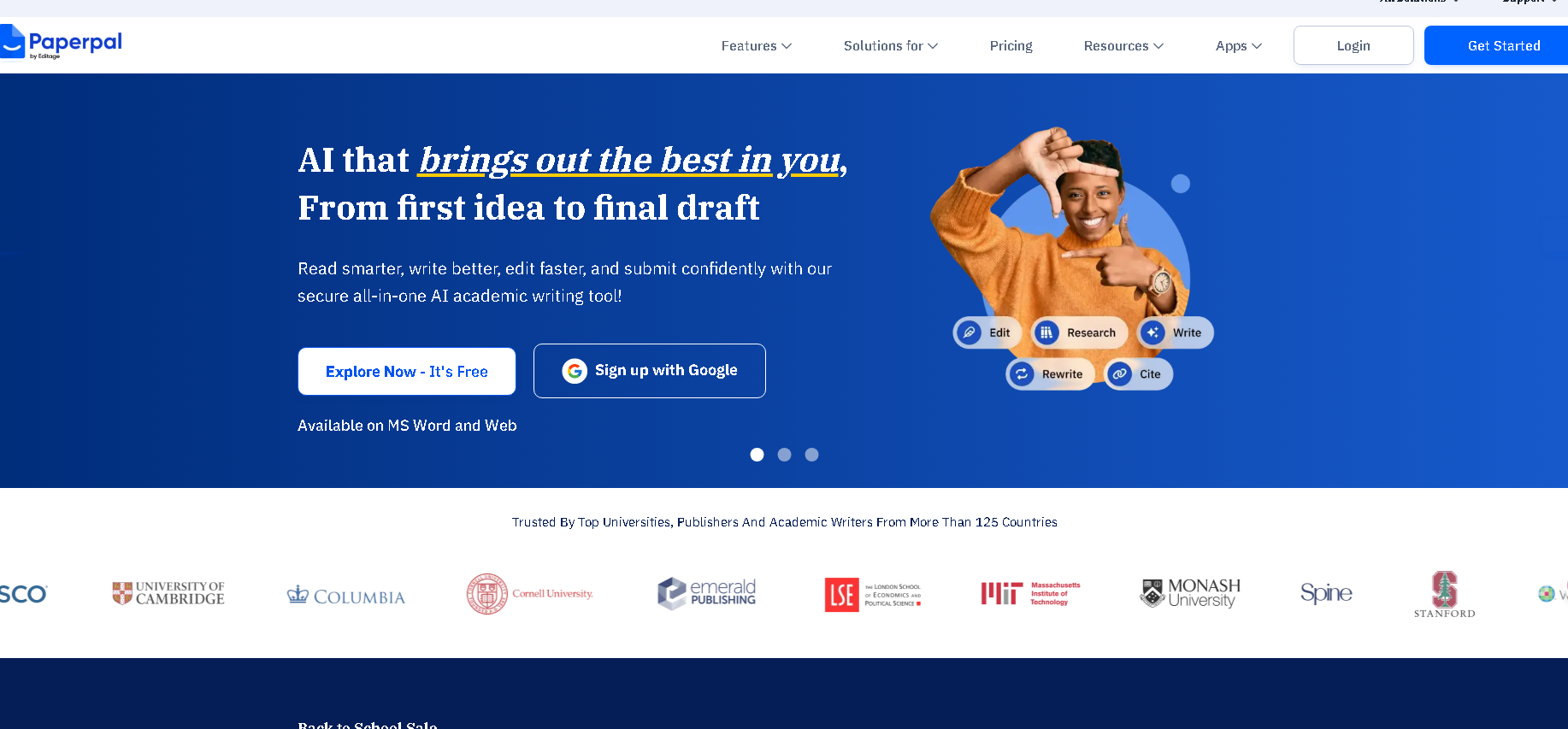 paperpal.com Interface Screenshot - Writing & Editing Tool