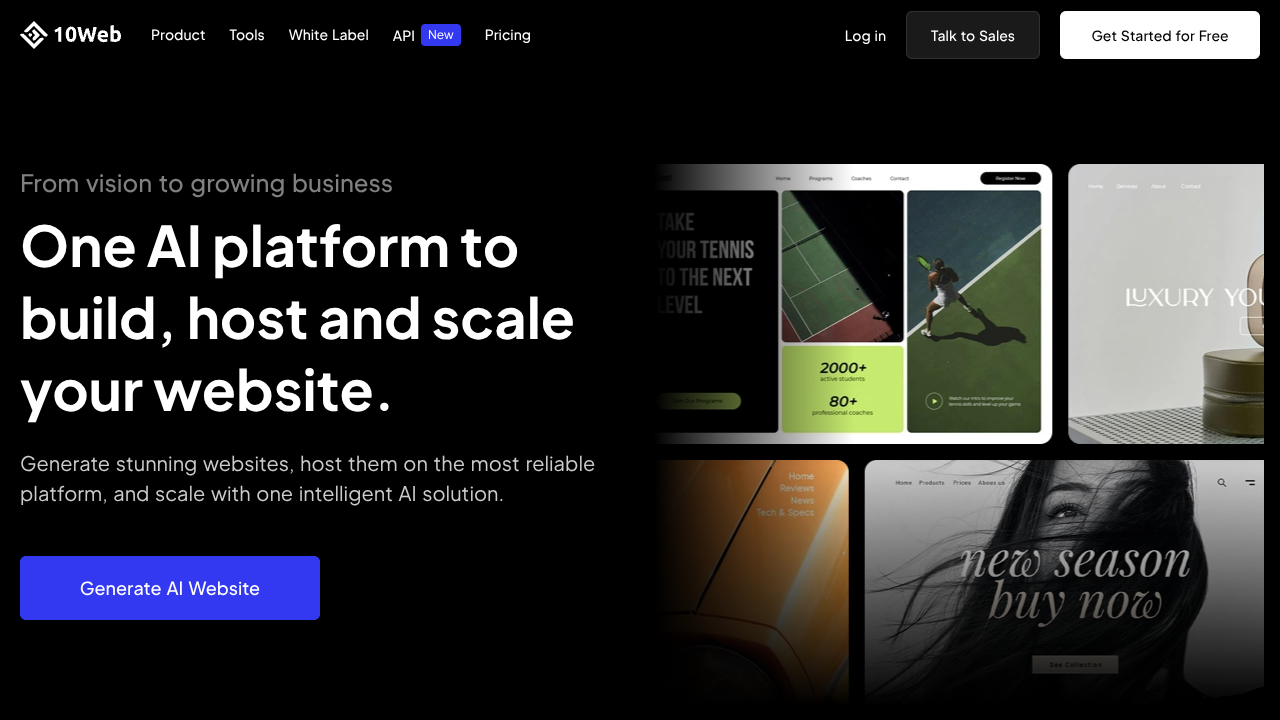 10web.io Interface Screenshot - Writing & Editing Tool