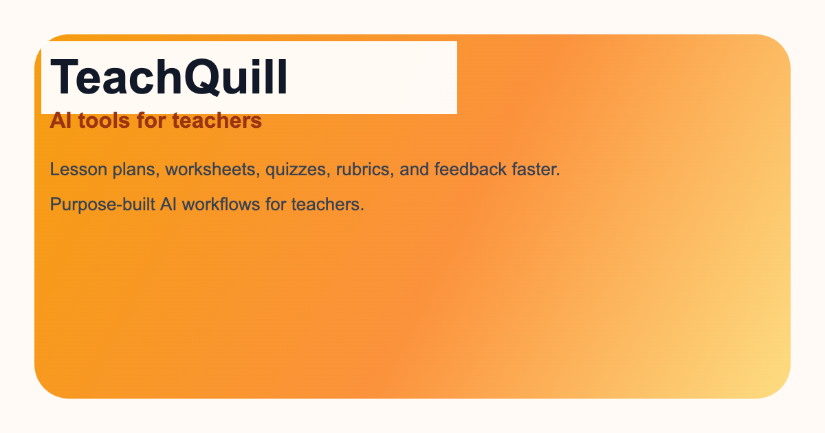 TeachQuill Interface Screenshot - Education & Learning Tool