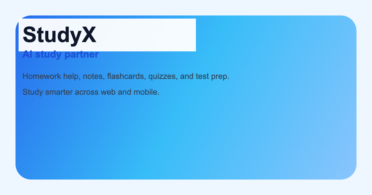 StudyX Interface Screenshot - Education & Learning Tool