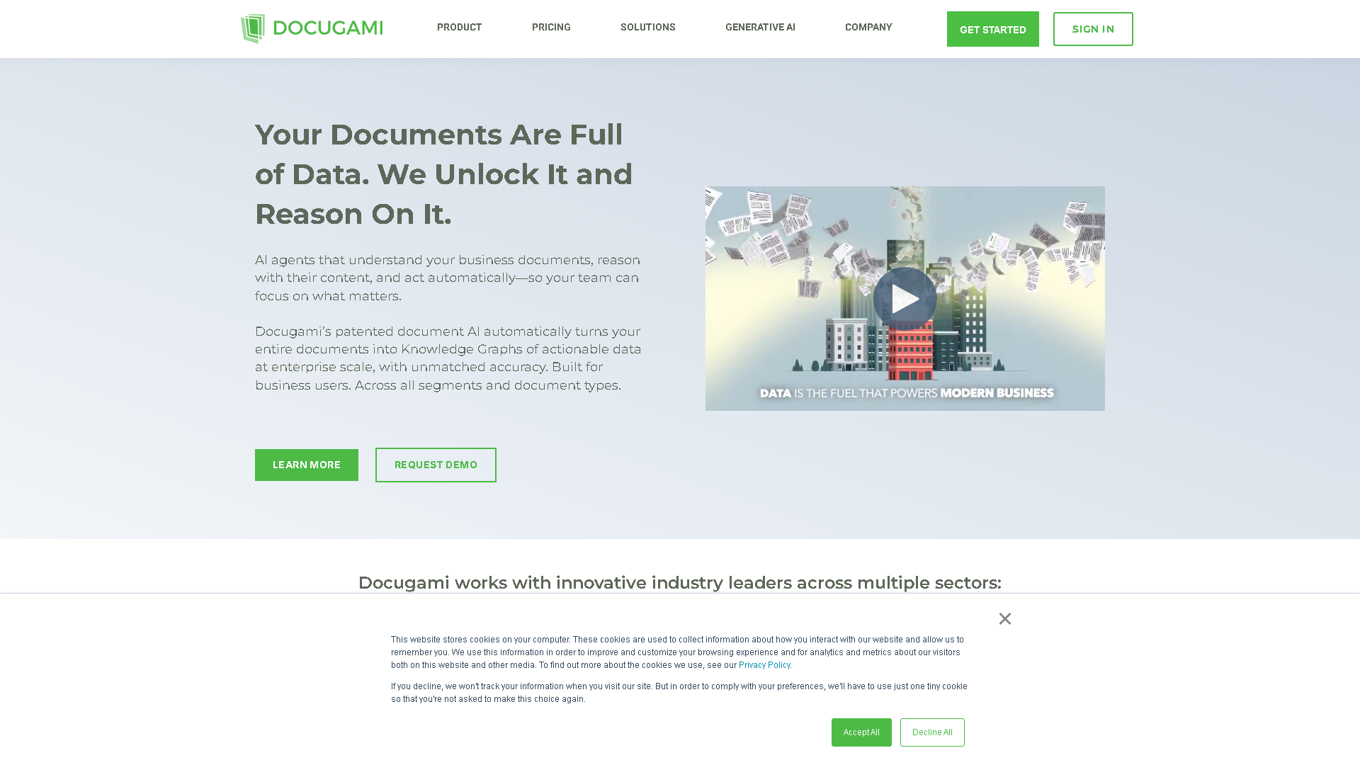 Docugami Interface Screenshot - Office & Productivity Tool