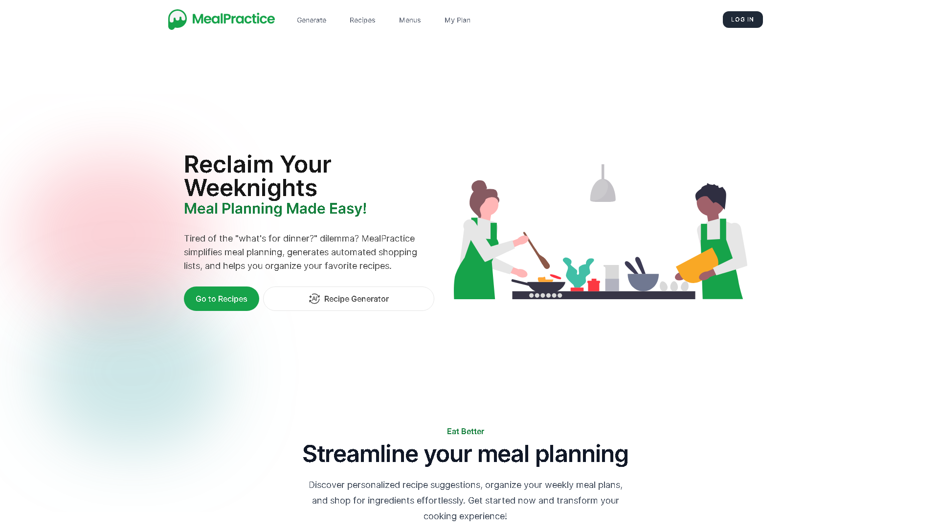 MealPractice Interface Screenshot - Daily Life Tool