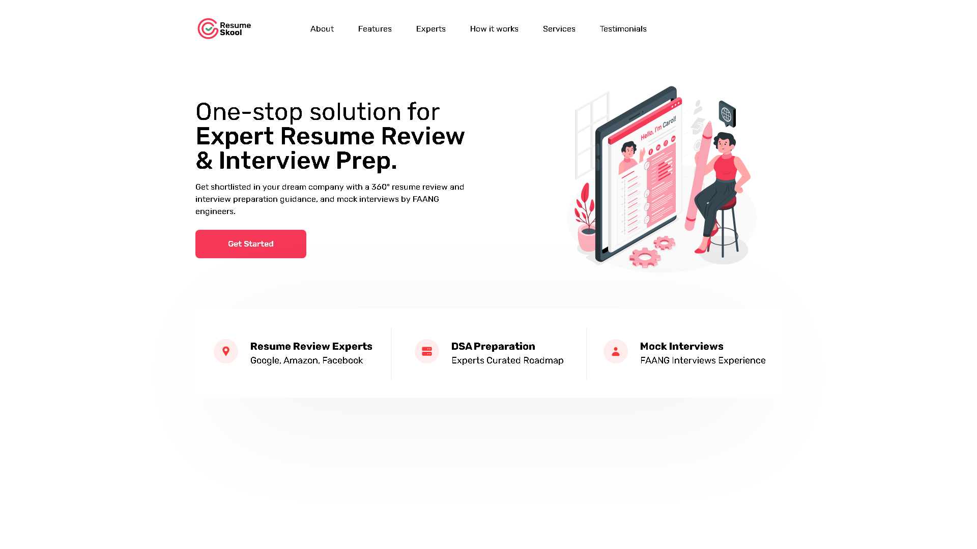 ResumeSkool Interface Screenshot - Writing & Editing Tool