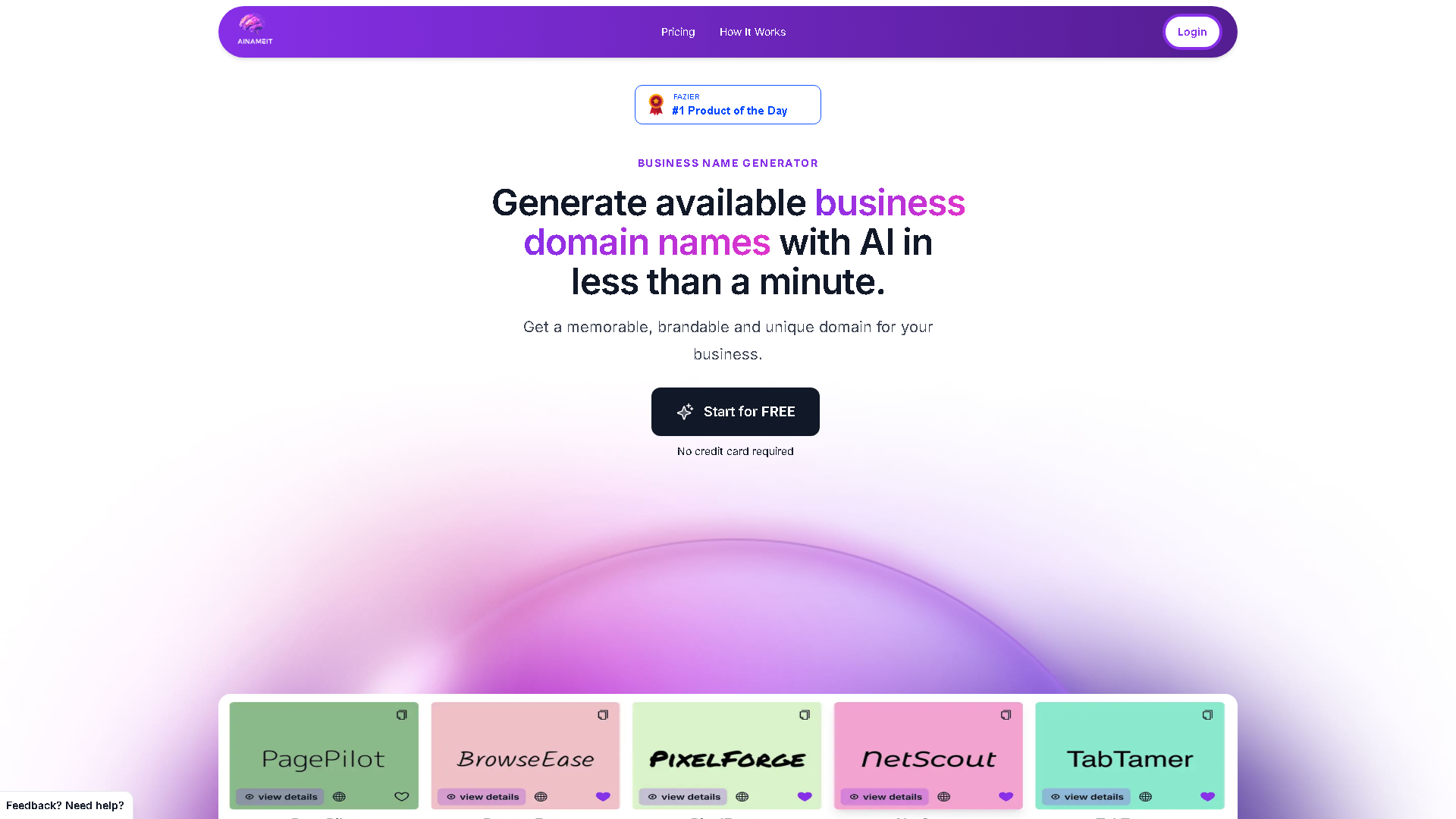 AiNameIt Interface Screenshot - Writing & Content Tool