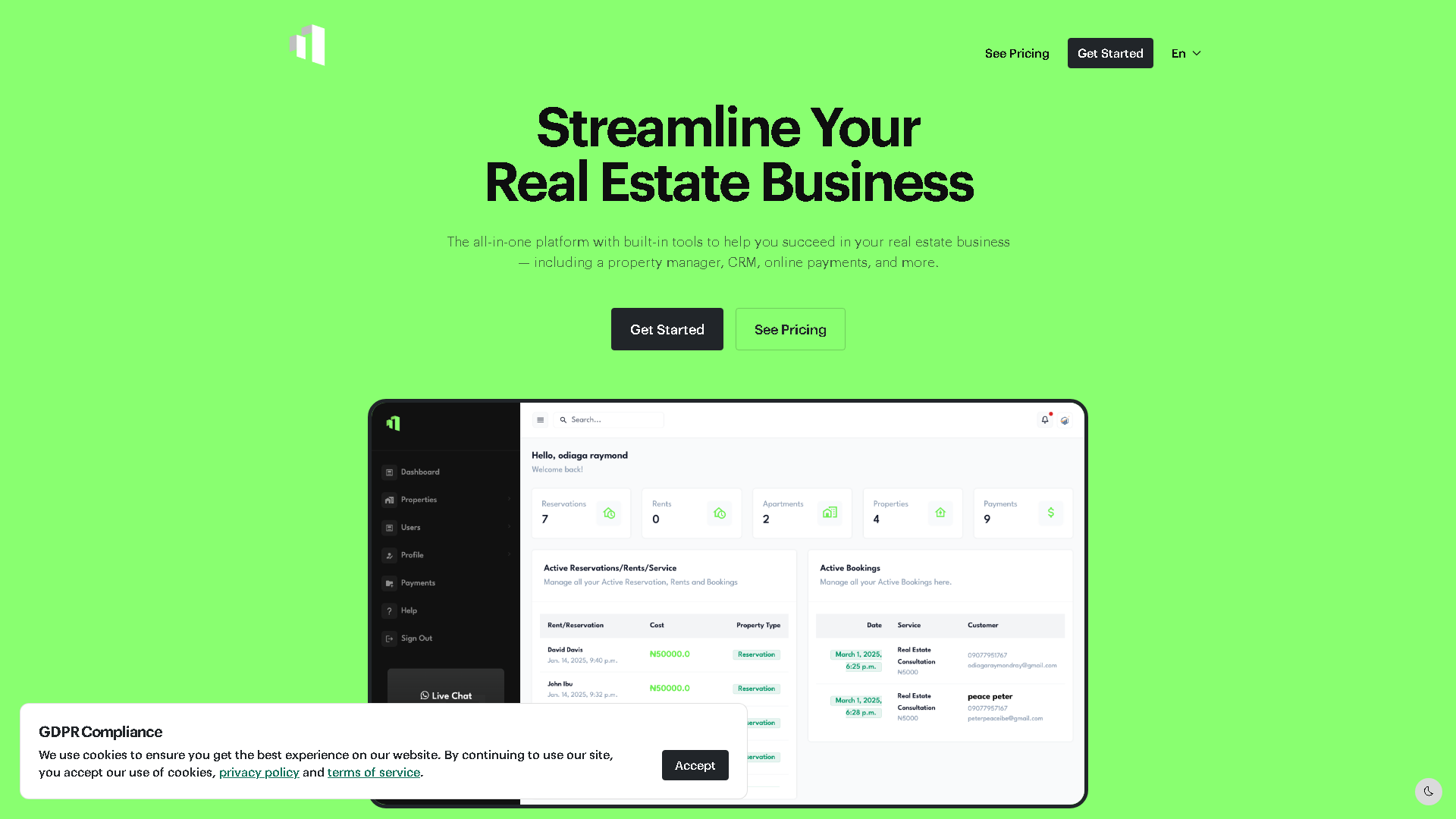 RealtyVerse Interface Screenshot - Writing & Editing Tool
