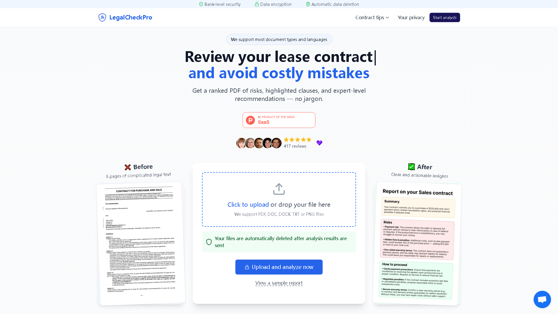 LegalCheckPro Interface Screenshot - Legal & Finance Tool