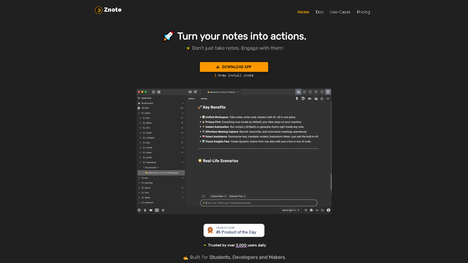 Znote Interface Screenshot - Voice Generation & Conversion Tool