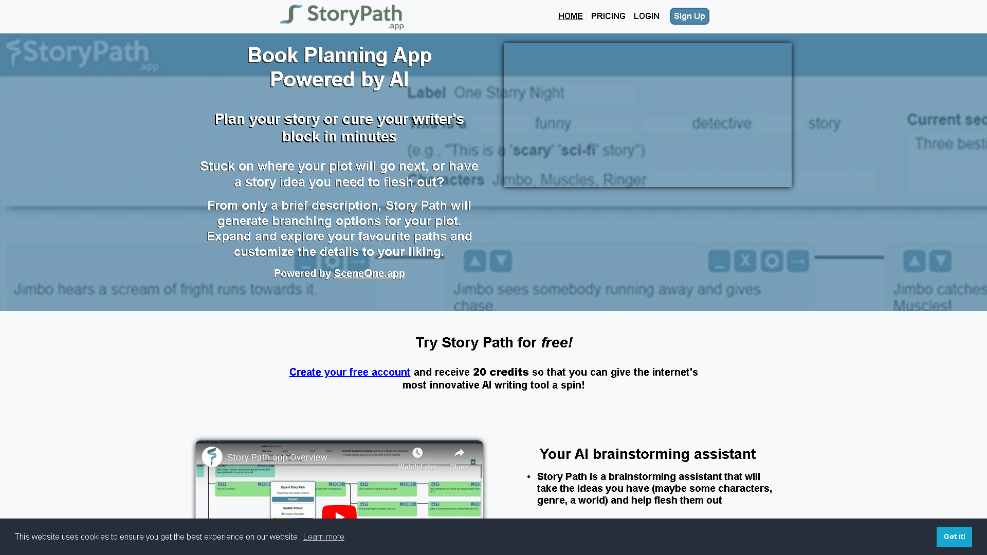 StoryPath.app Interface Screenshot - Writing & Editing Tool