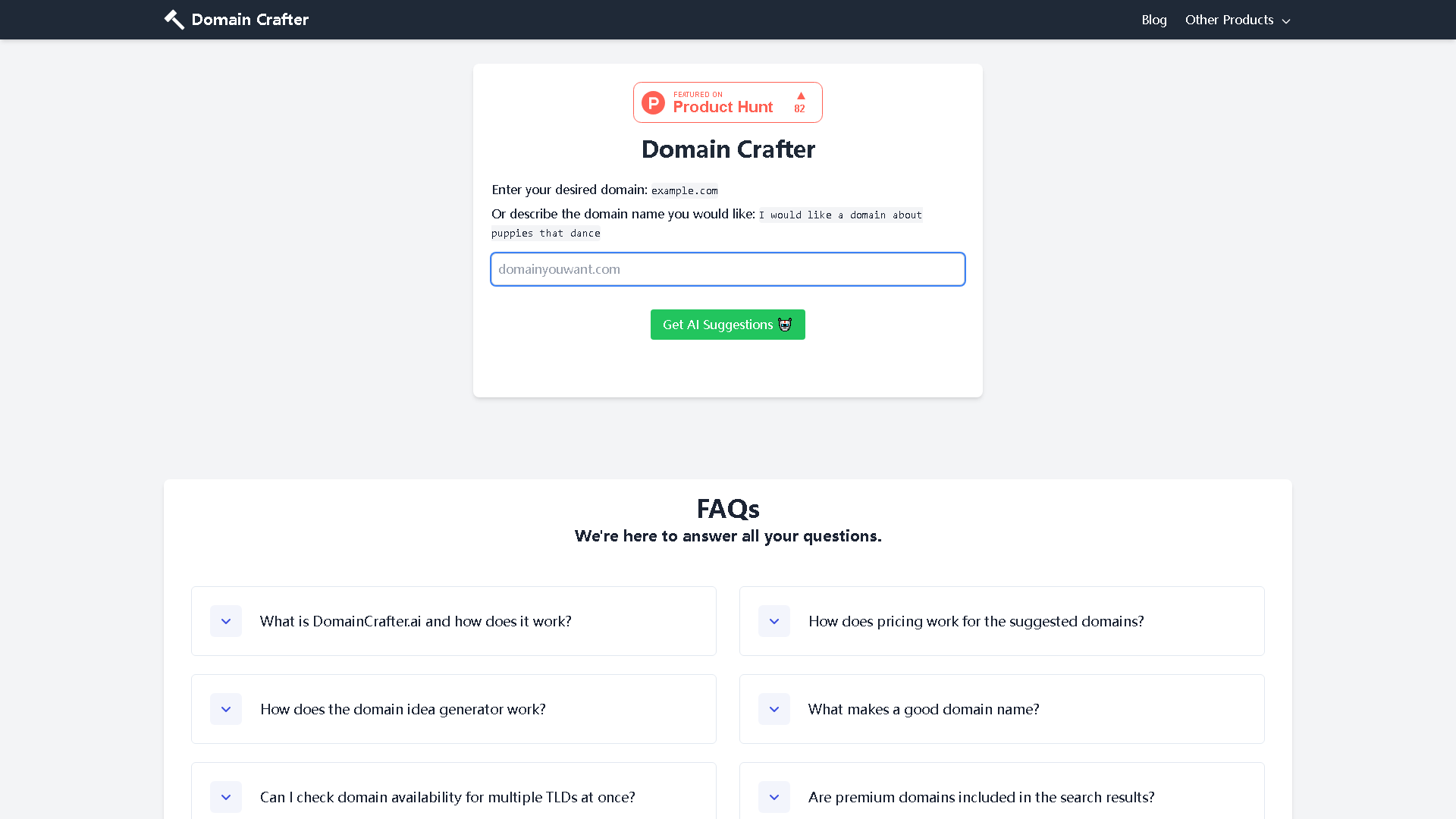 Domain Crafter Interface Screenshot - Writing & Editing Tool