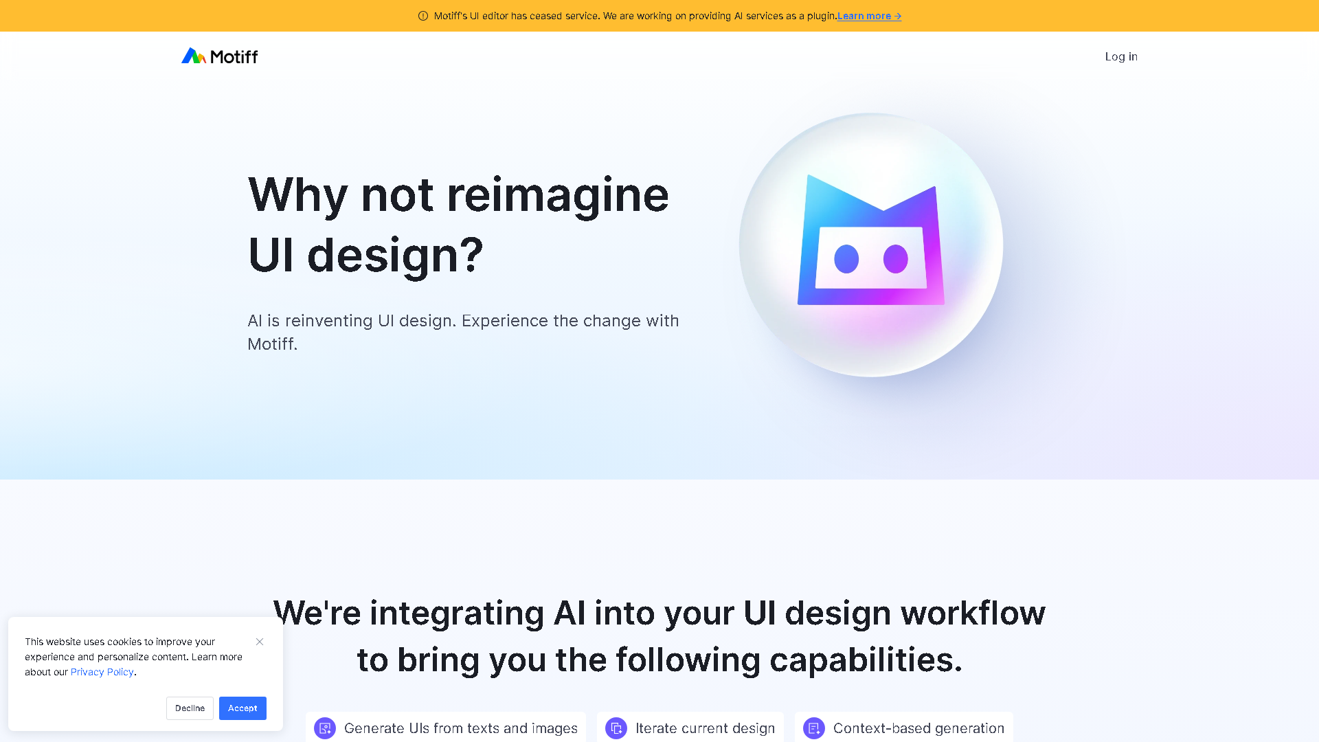 Motiff Interface Screenshot - Art & Creative Design Tool