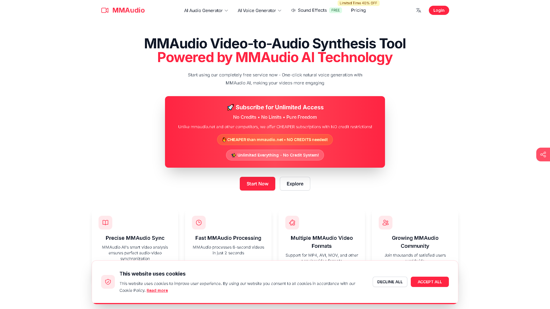 MMAudio Interface Screenshot - Music & Audio Tool