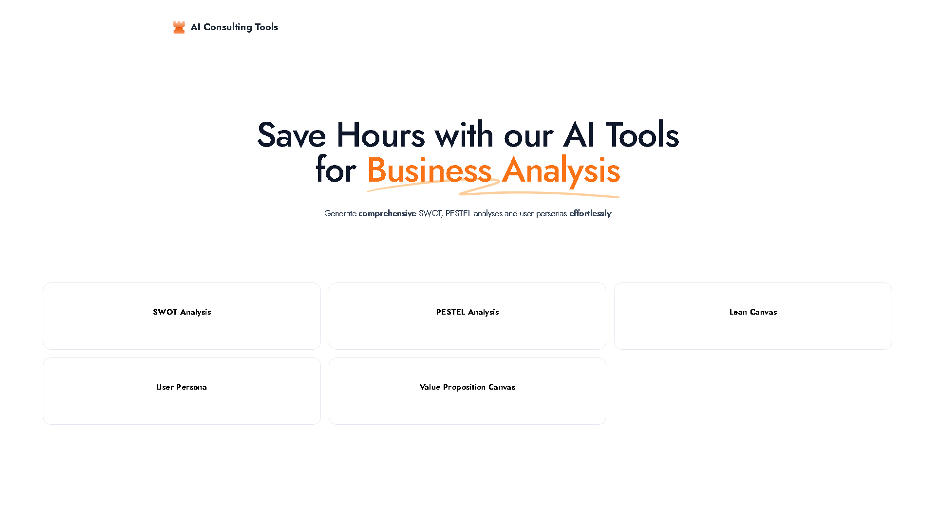 AI Consulting Tools Interface Screenshot - Business Research Tool