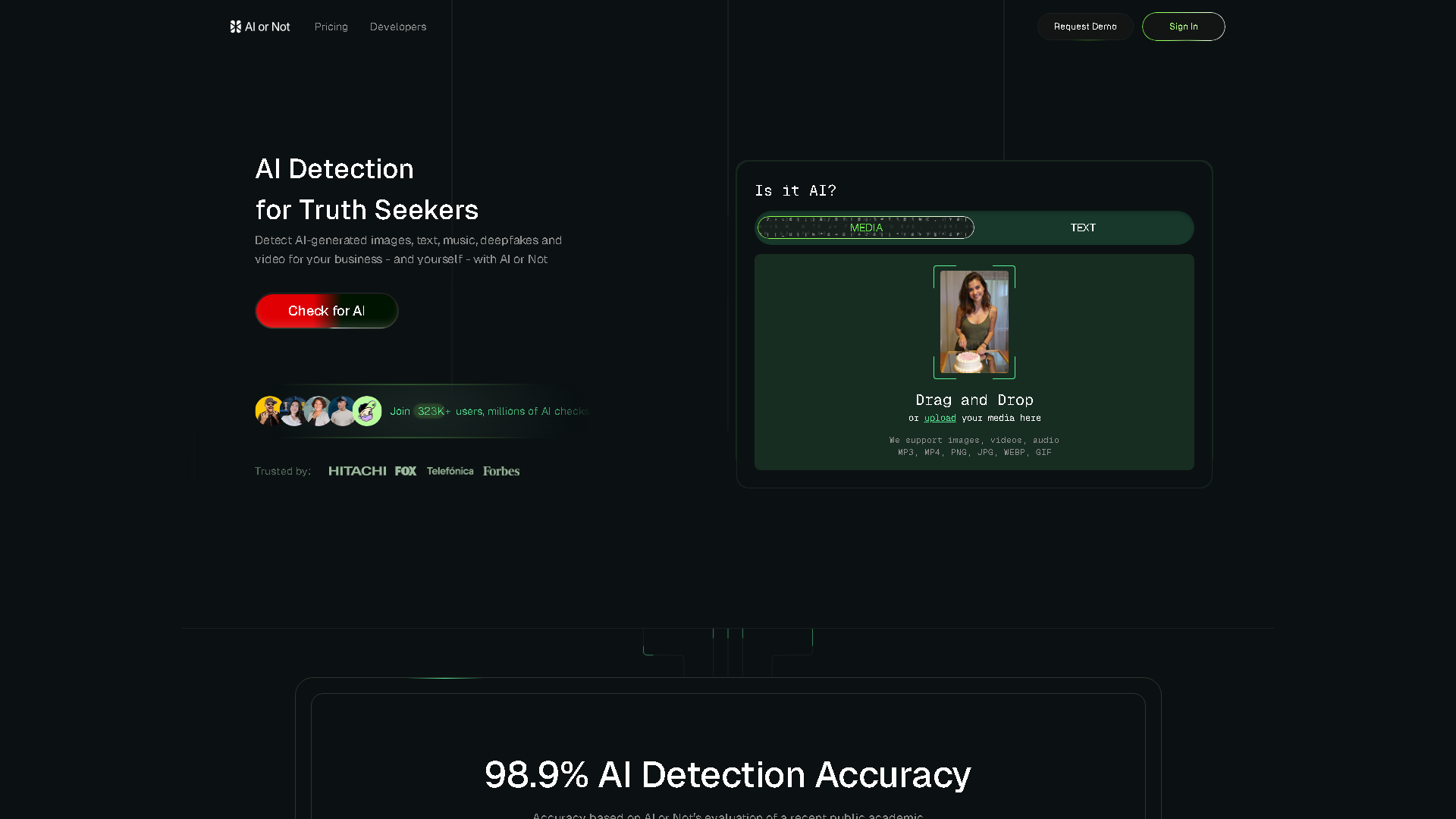 AI or Not Interface Screenshot - AI Detection & Anti-Detection Tool