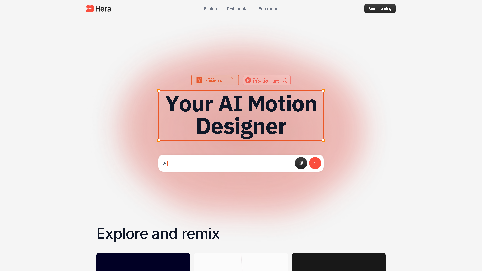 Hera – Your AI Motion Designer Interface Screenshot - Video & Animation Tool