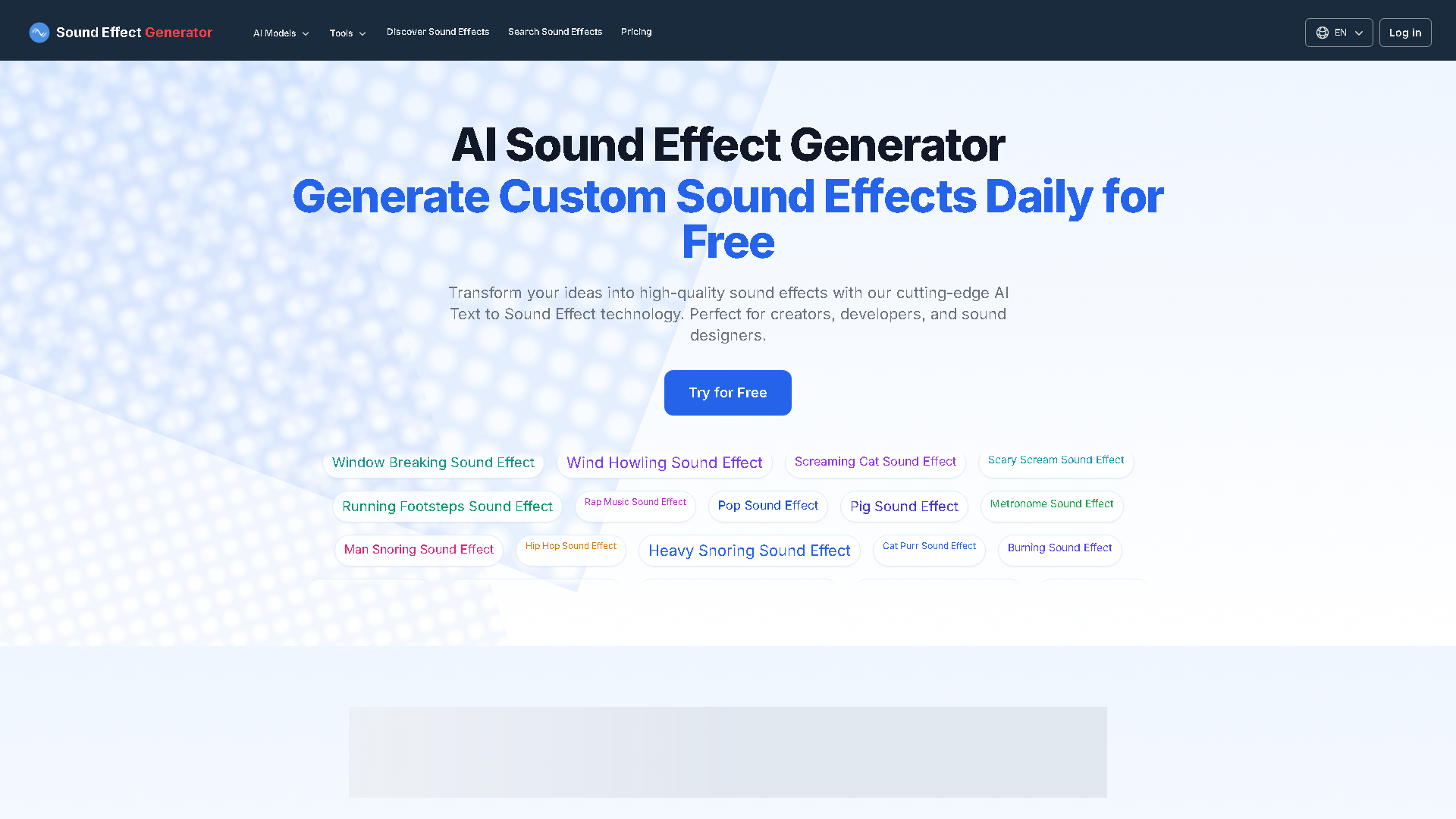 Sound Effect Generator Interface Screenshot - Music & Audio Tool